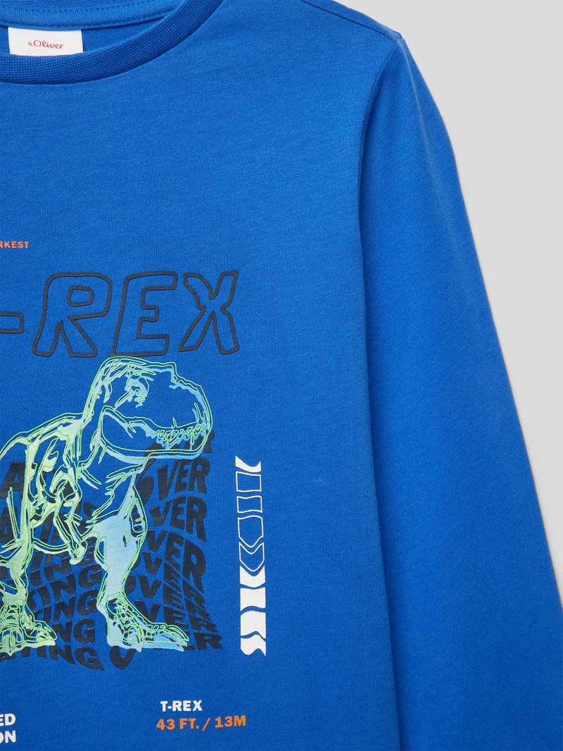 Sweatshirt mit Motiv-Print Modell 'Back to School' in royalblau