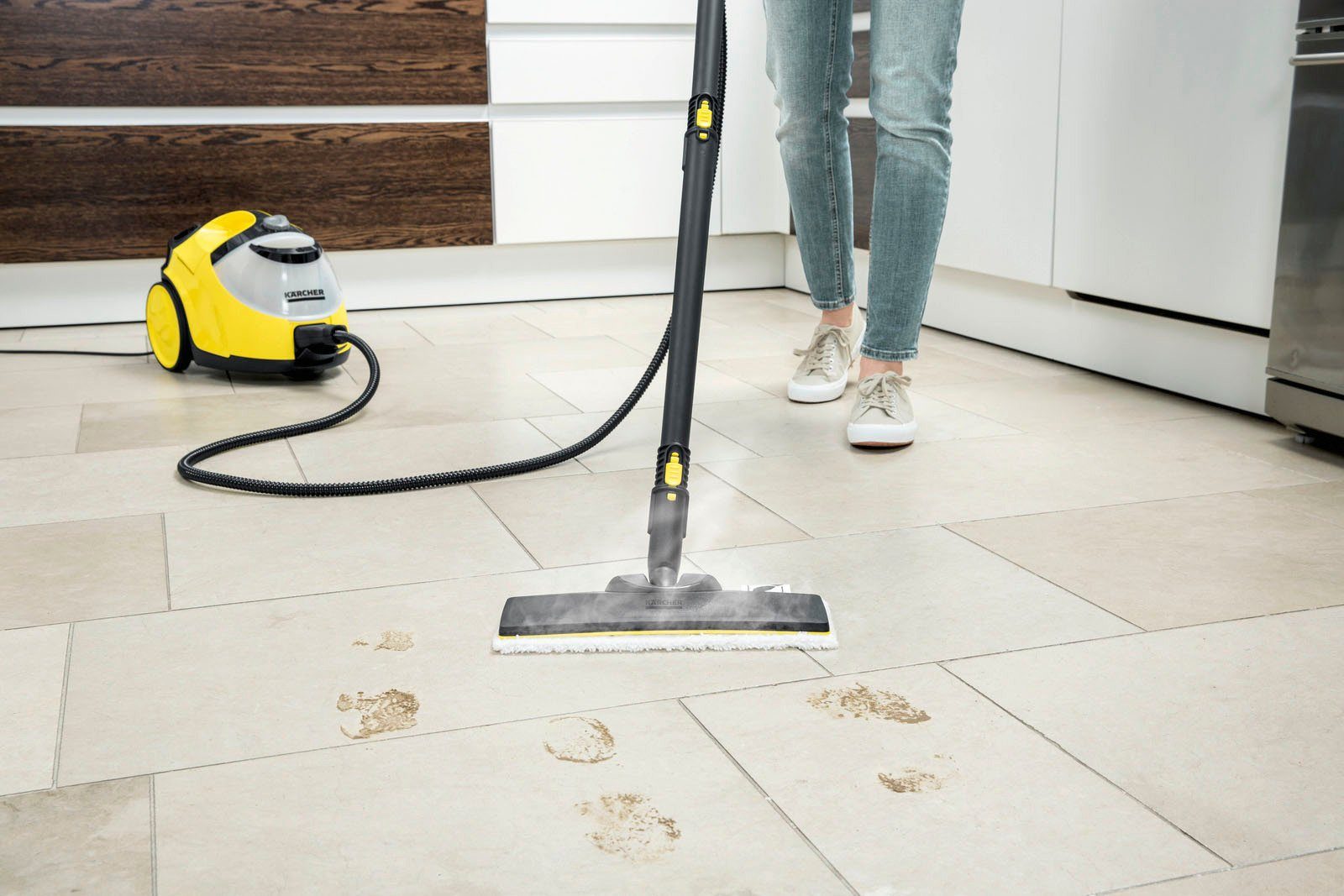 KÄRCHER Dampfreiniger SC 5 EasyFix, 2200 W, VapoHydro-Funktion, mit Bodenreinigungsset EasyFix