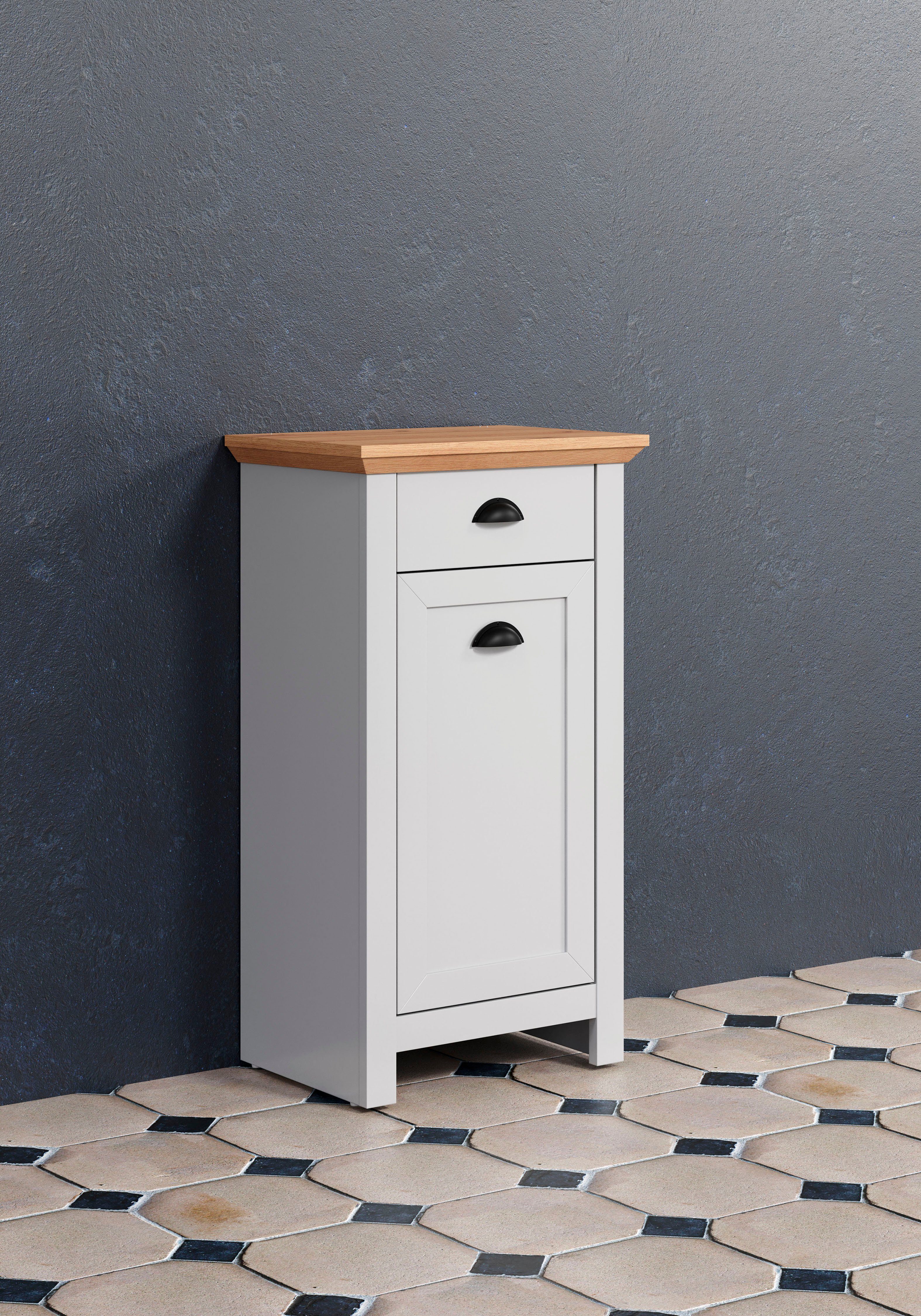 Home affaire Badkommode, Artisan Eiche NB und hellgrau, matt, B/H/T: ca. 46 / 84 / 33 cm