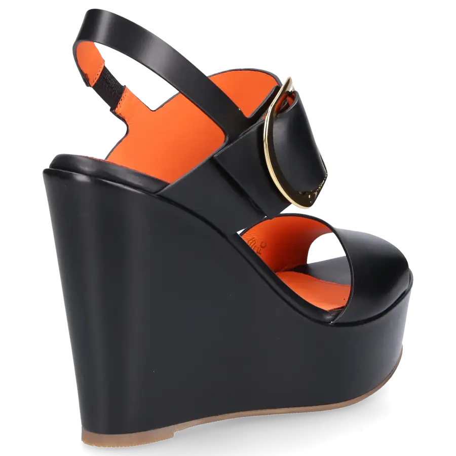 Santoni - Plateausandalen 70344 Kalbsleder - schwarz