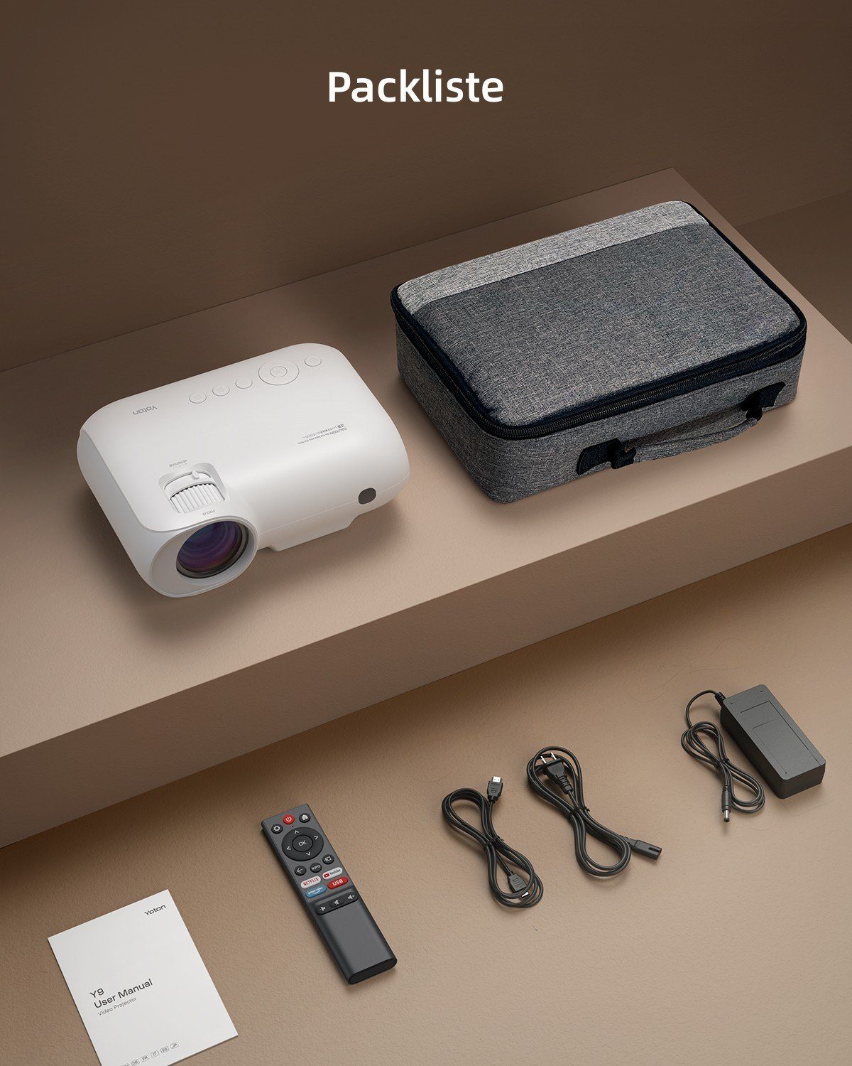 Yoton 450ANSI-Lumen, 1920x1080 px, 5G Beamer (Wird mit Netflix/Prime Video/YouTube-Software geliefert, Dolby-Sound)