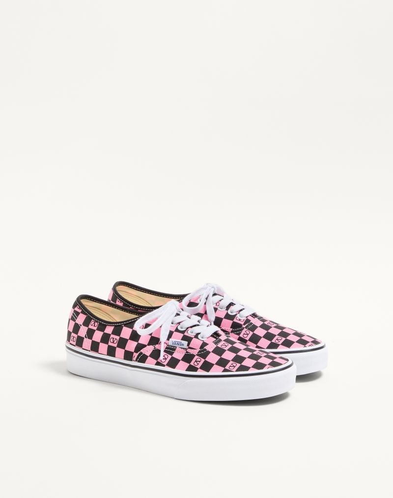 Valentino Garavani og Vans Low-Top Sneaker i stof med V-logo skakbrætprint
