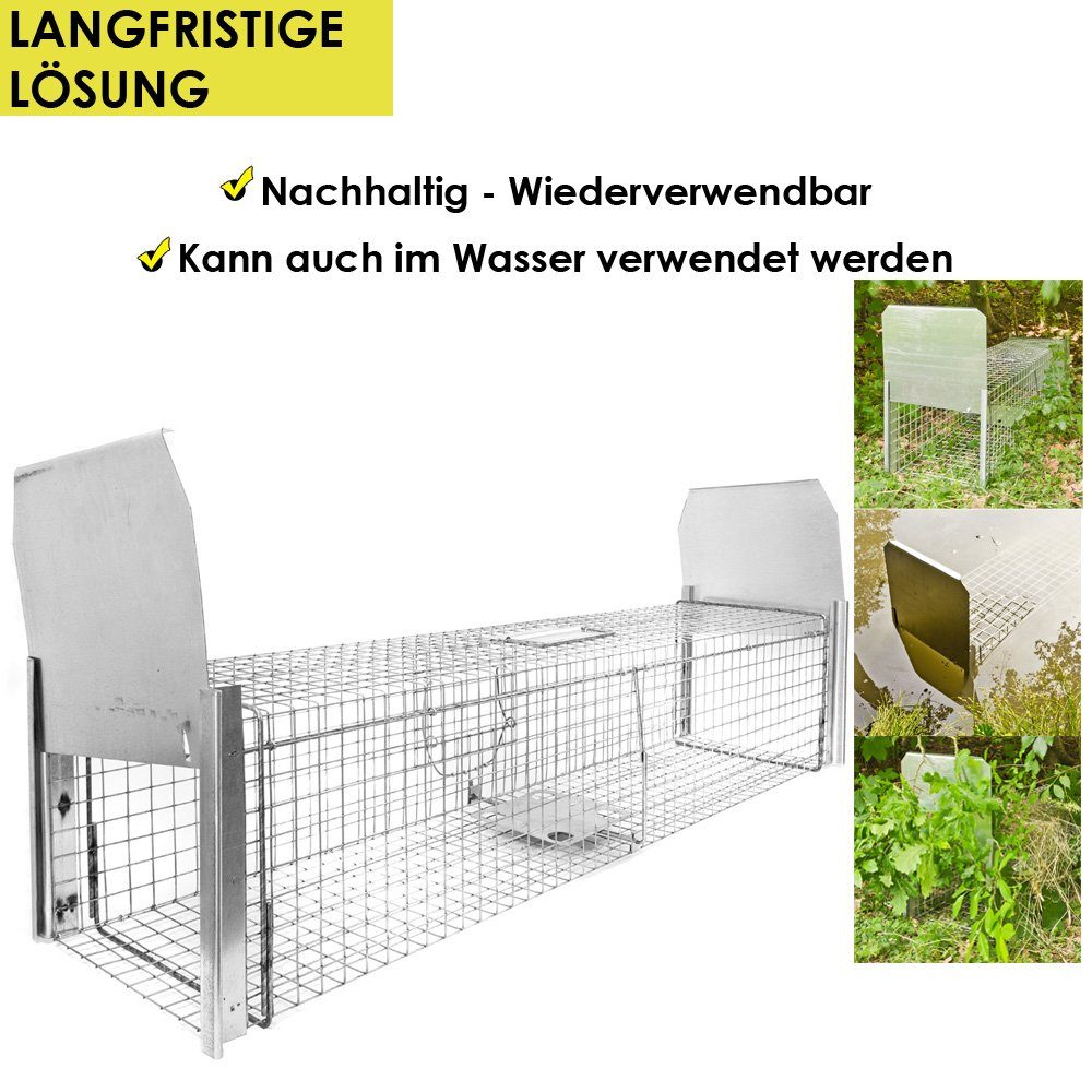 Petigi Köderbox Tierfalle Lebendfalle Marderfalle Stable Drahtfalle 120 x 26 x 26 cm