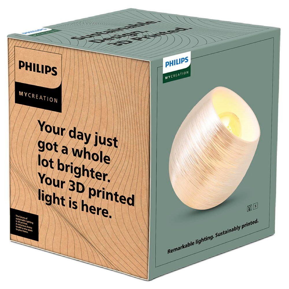 Philips Tischleuchte 3D-Druck Tischleuchte Mycreation Shell One in Weiß E27, keine Angabe, Leuchtmittel enthalten: Nein, warmweiss, Tischleuchte, Nachttischlampe, Tischlampe
