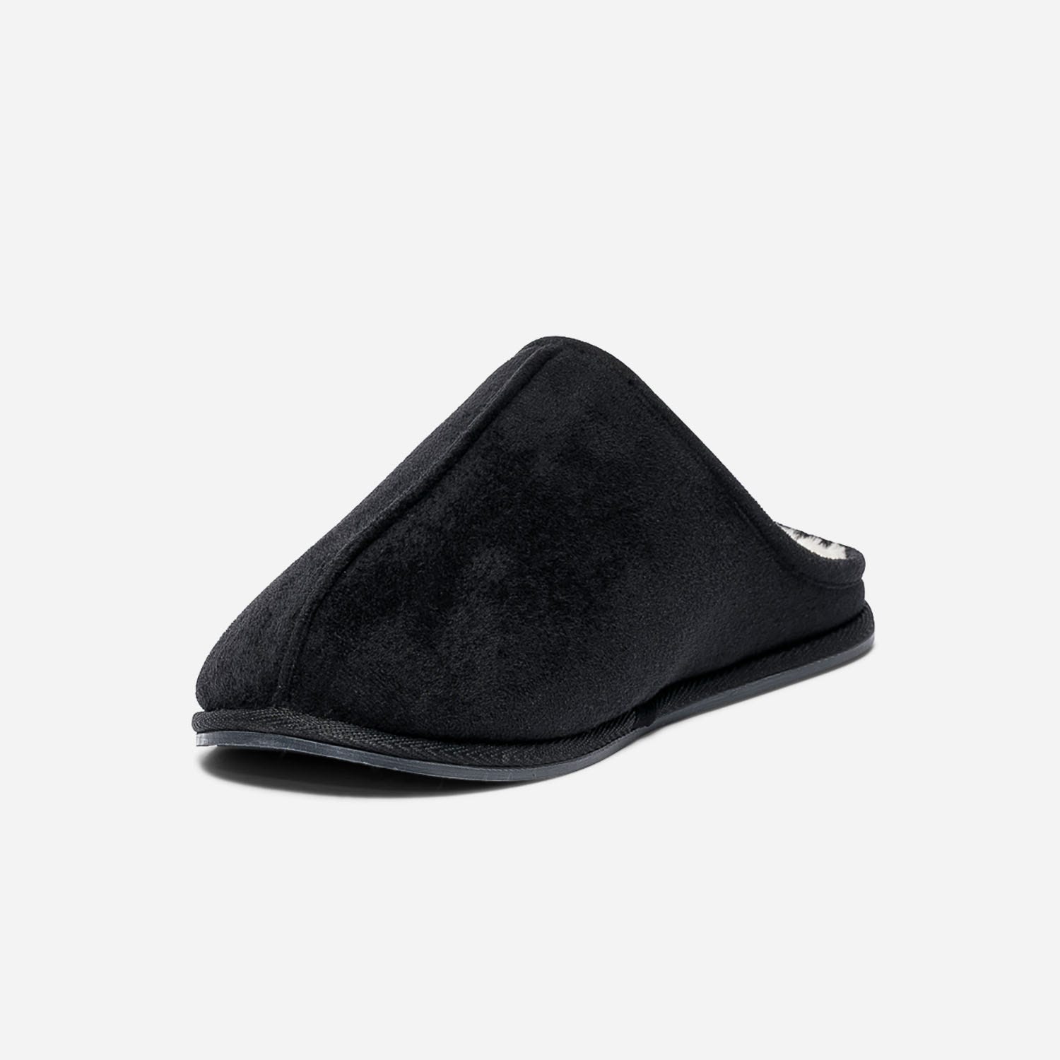 Chausson-mule noir fourré