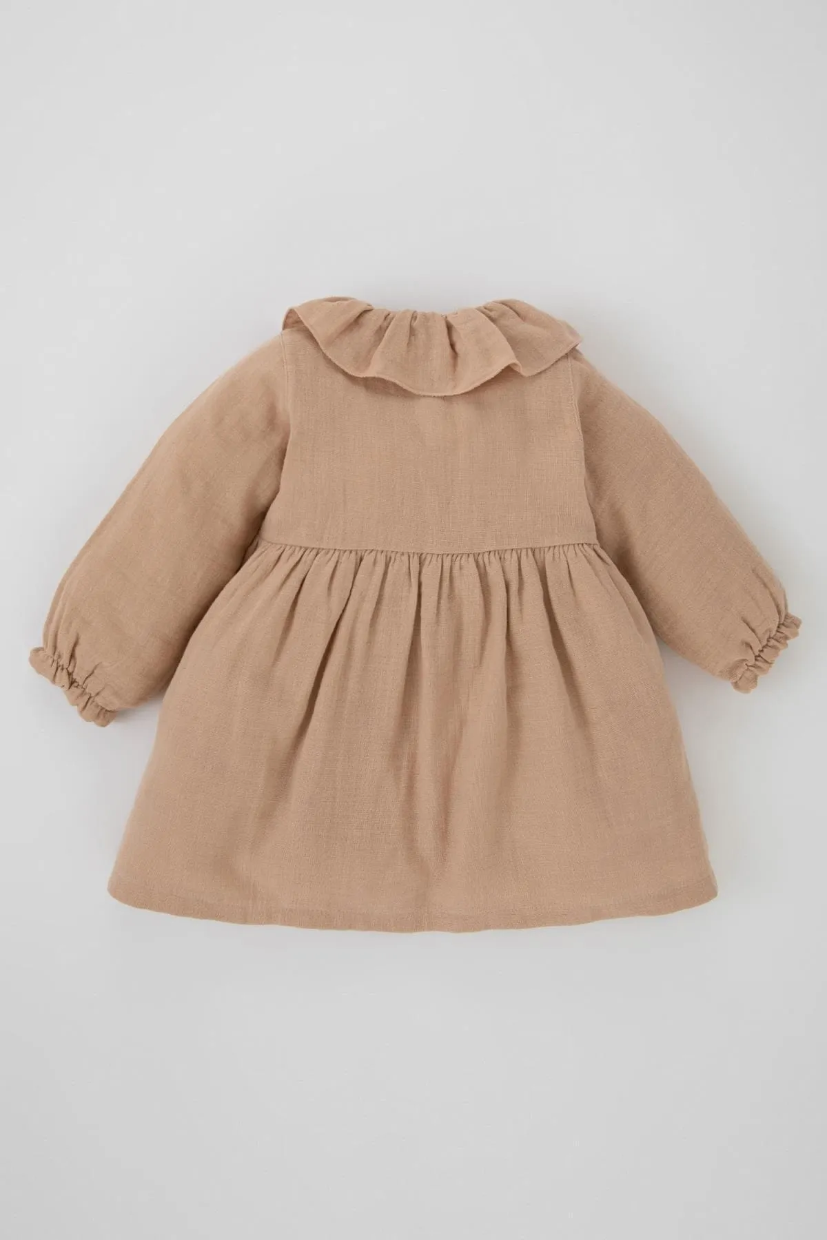 DeFacto  Baby-Mädchen-Musselin-Kleid mit langen Ärmeln