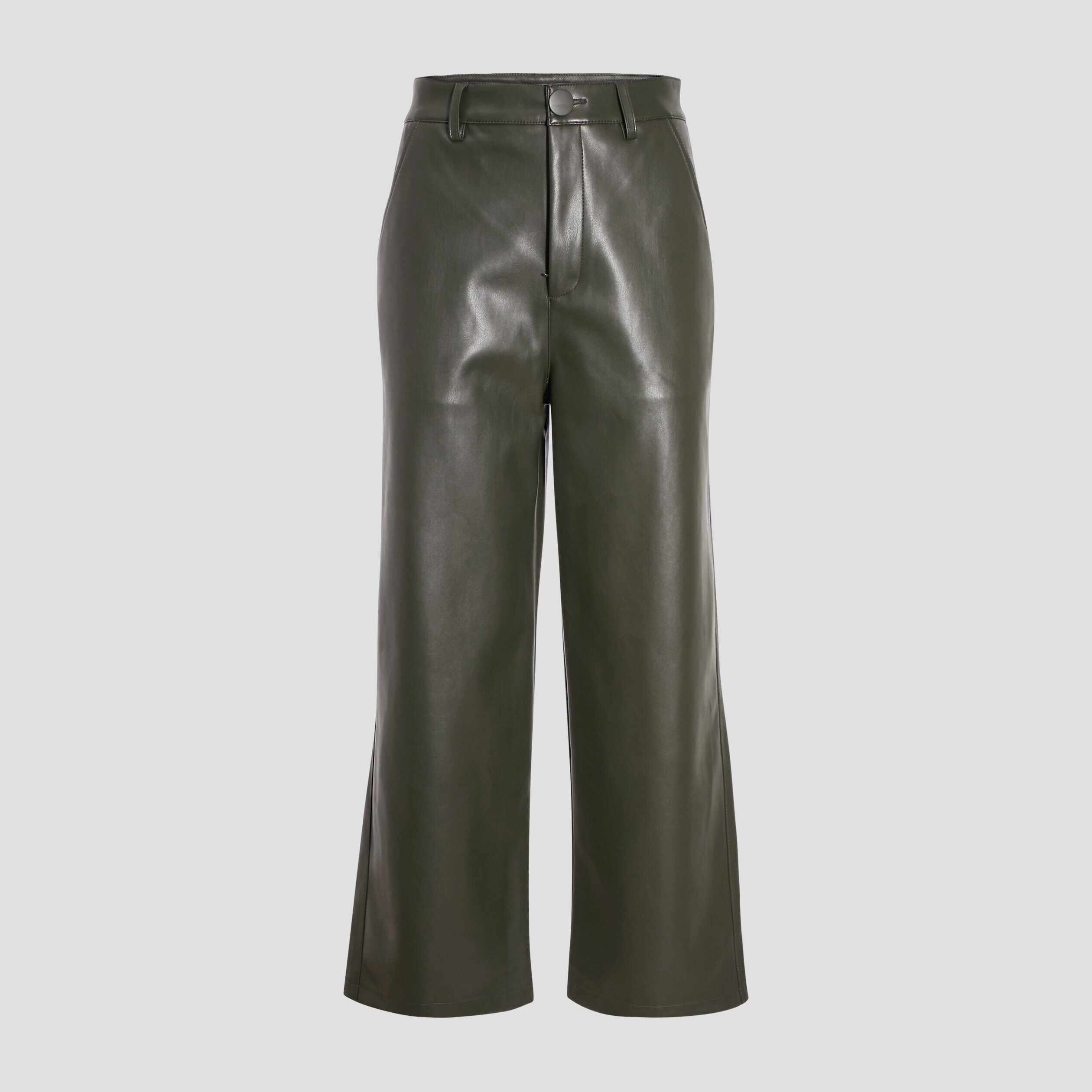 Pantalon bootcut taille haute vert kaki femme | Cache Cache