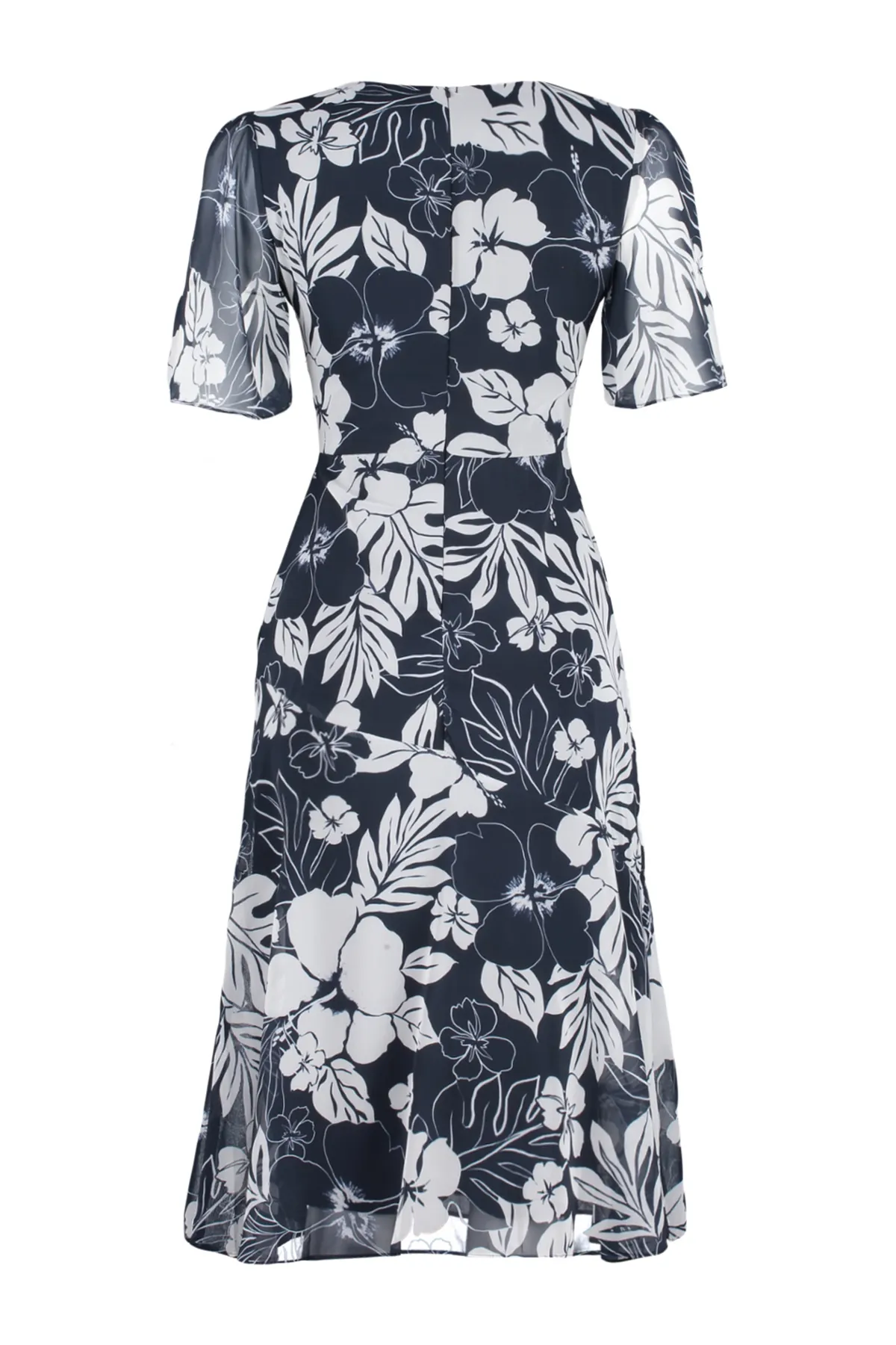 Trendyol Collection  Indigoblaues A-Linien-Basic-Midi-Webkleid aus Chiffon TWOSS20EL0908