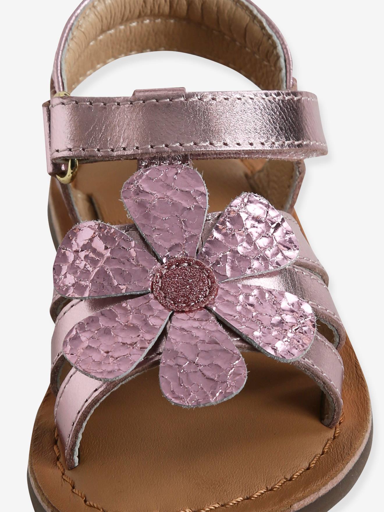 Vertbaudet Mädchen Baby Klett-Sandalen - rosa