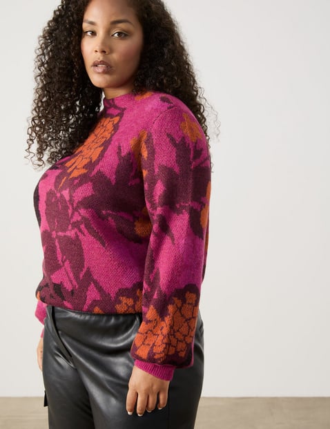 Pullover mit floralem Jacquardmuster