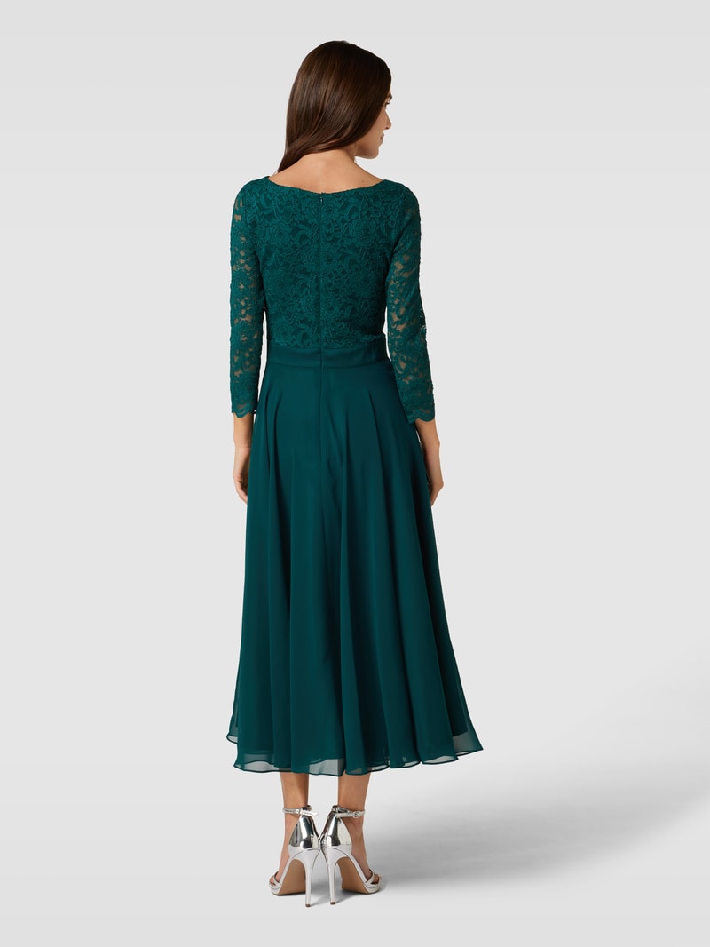 Cocktailkleid aus Häkelspitze in dunkelgrün