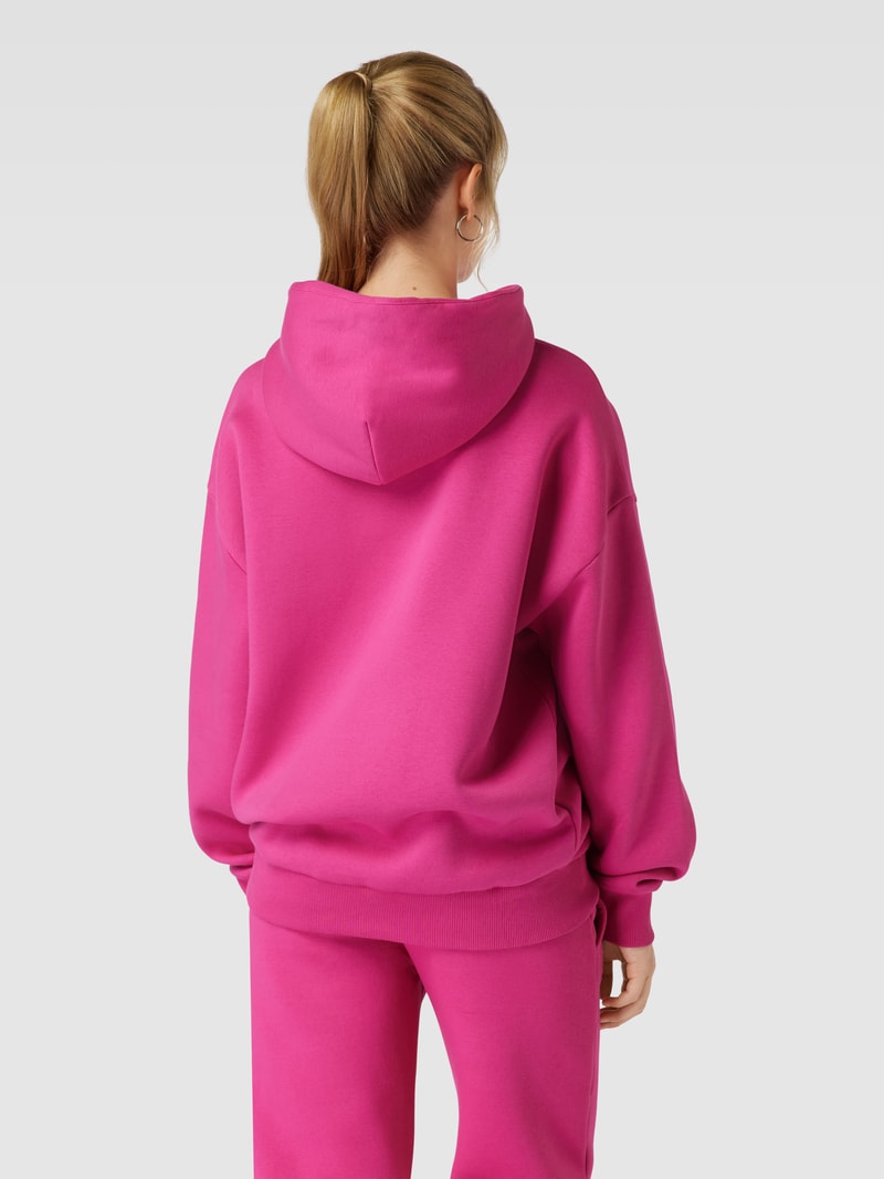 Hoodie mit Label-Print in fuchsia