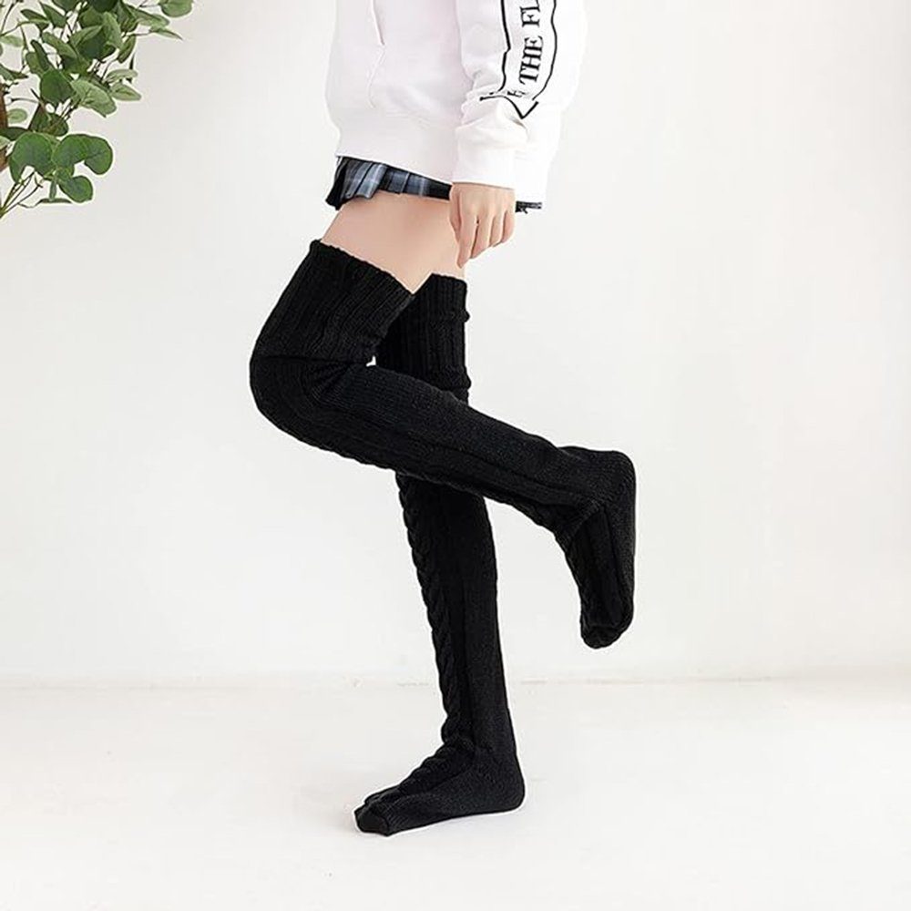 Beinstulpen Damen Lang Stulpe Leg Warmer (1-Paar, Solide Farben) Gestrickte Over-Knee Lange Beinstulpe Tanzen Strumpf