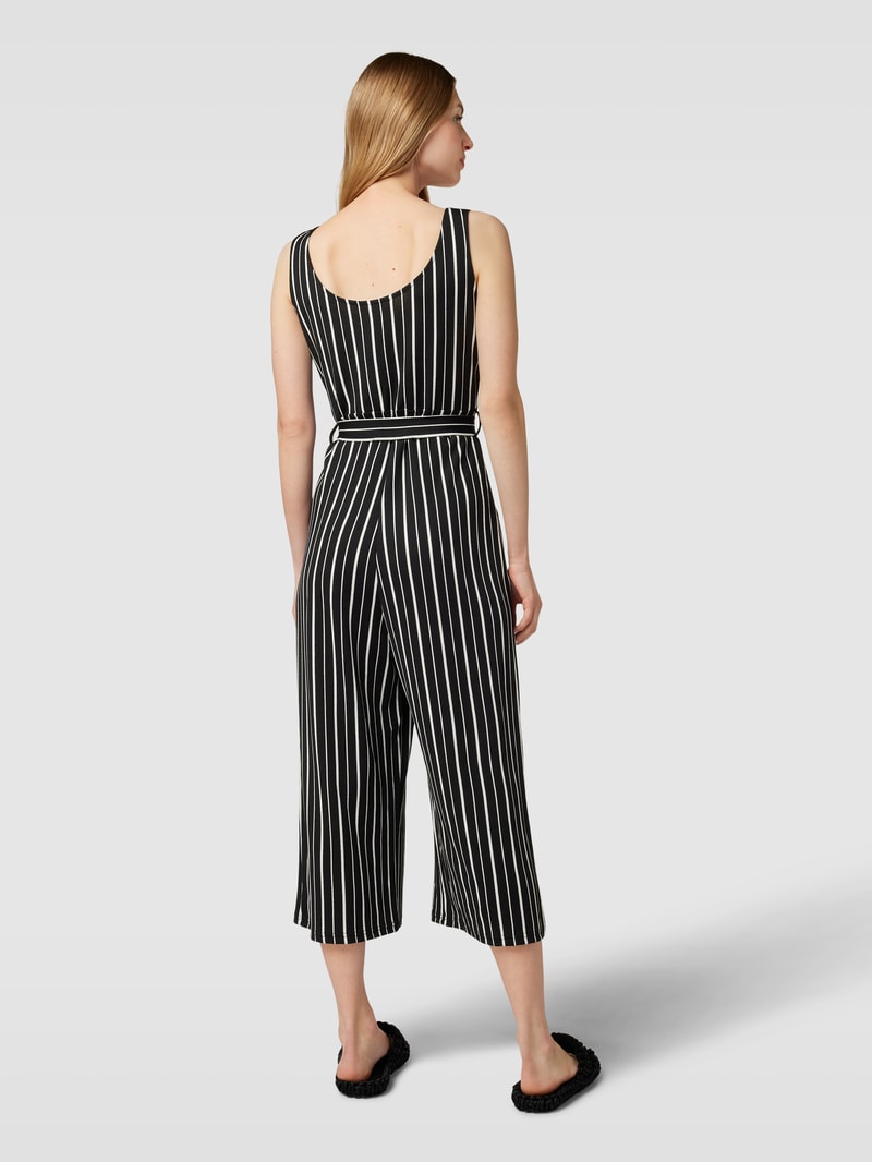 Jumpsuit mit Streifenmuster in schwarz