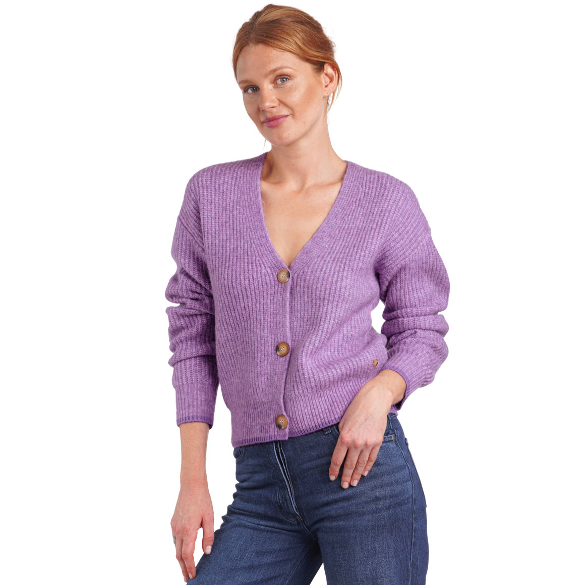 Damen Strickjacke mit V-Ausschnitt