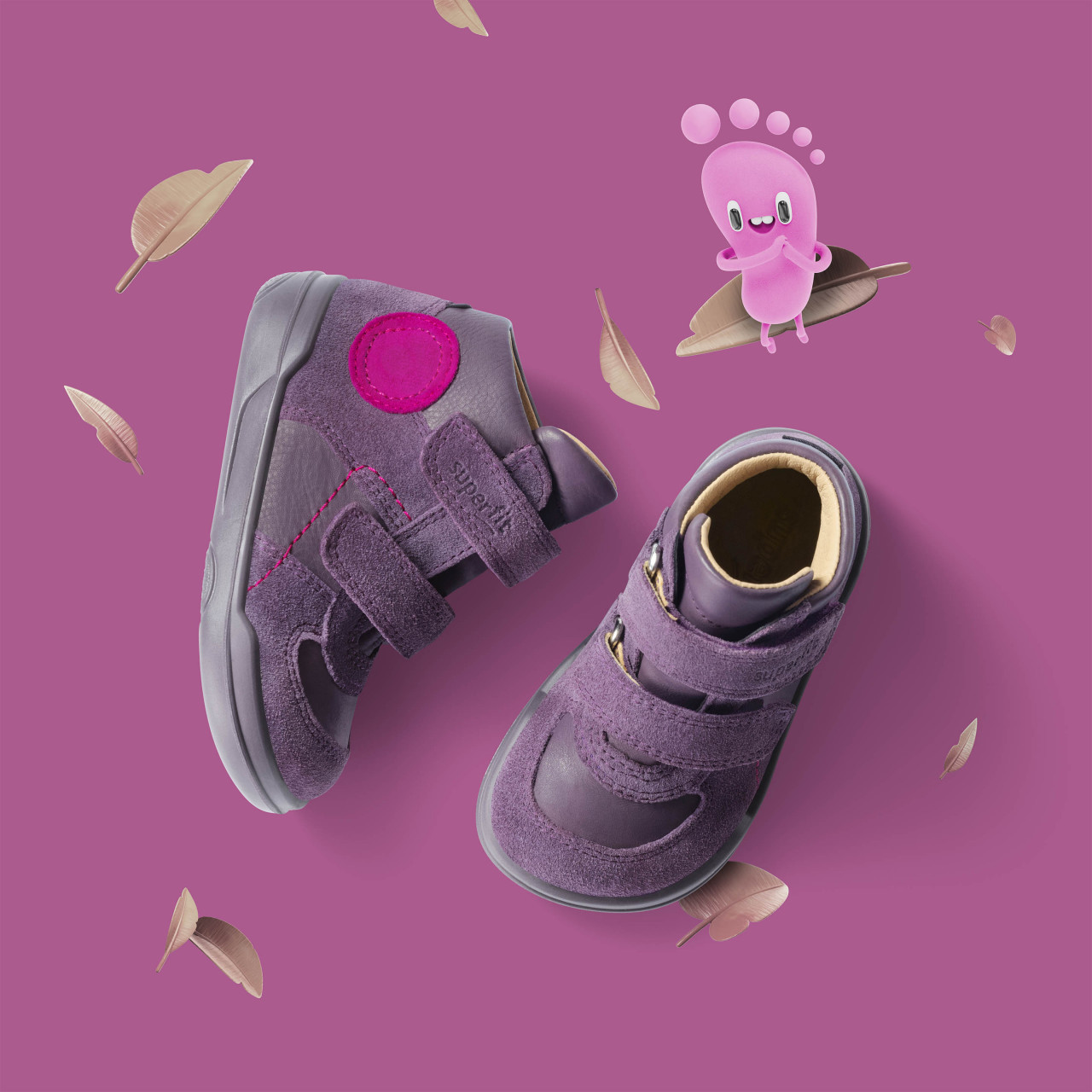 SUPERFREE - Lila/PinkSneaker high mit Klettverschluss