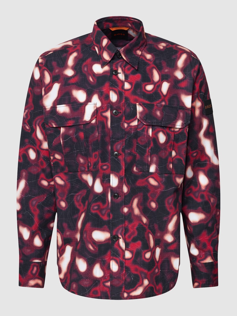 Regular Fit Freizeithemd mit Allover-Muster Modell 'Lisel' in pink