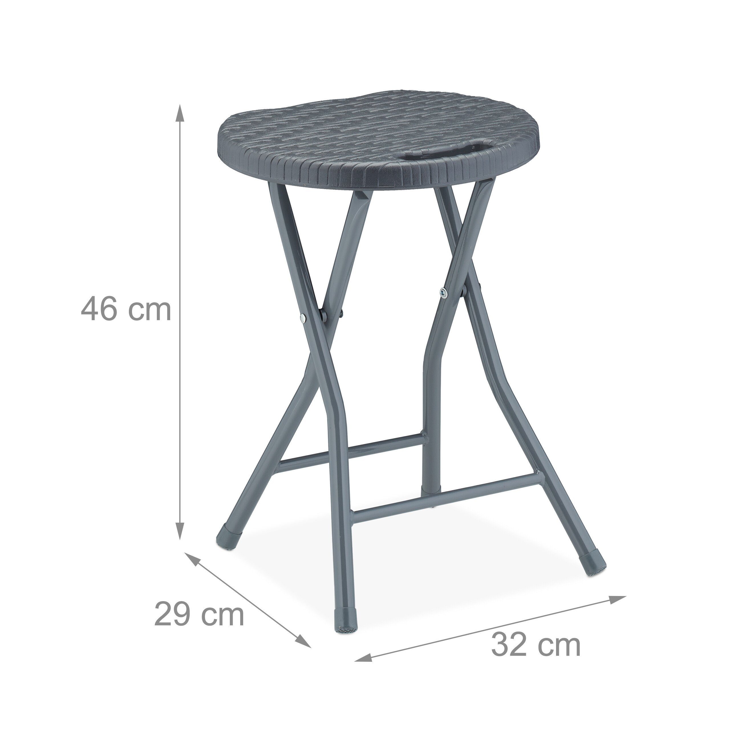 relaxdays Hocker Rattan Klapphocker 2er Set