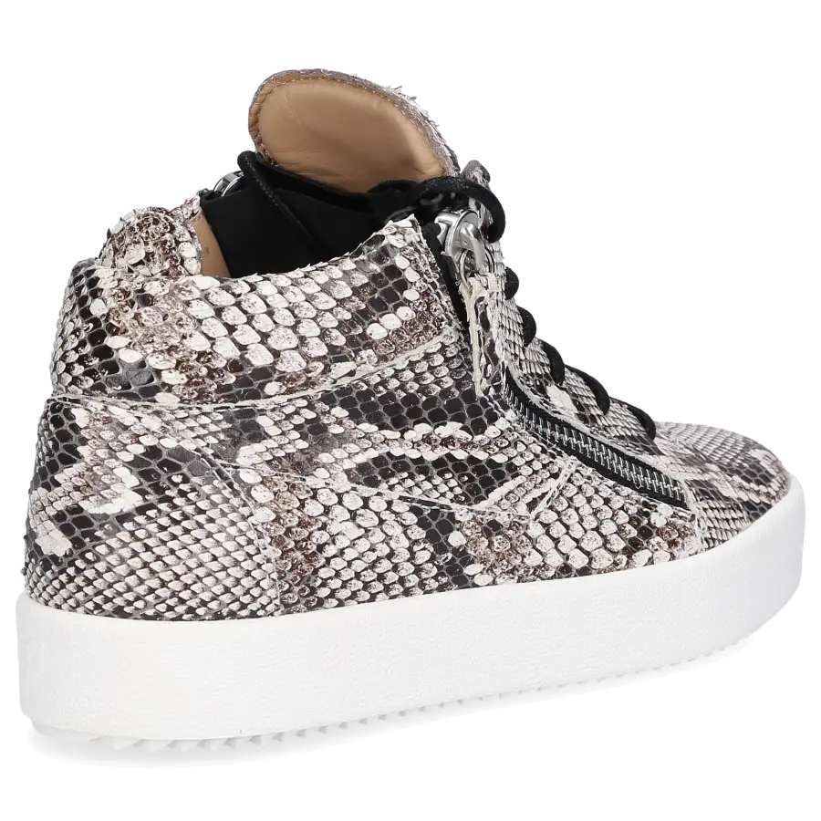 Giuseppe Zanotti - Sneaker high KRISS PHYTON Kalbsleder Logo Print beige - beige