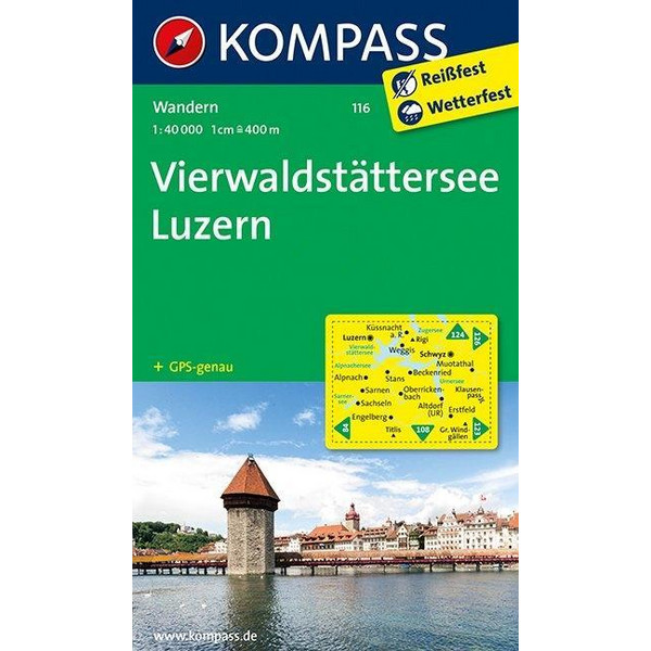 Vierwaldstätter See - Luzern 1 : 50 000 - Wanderkarte