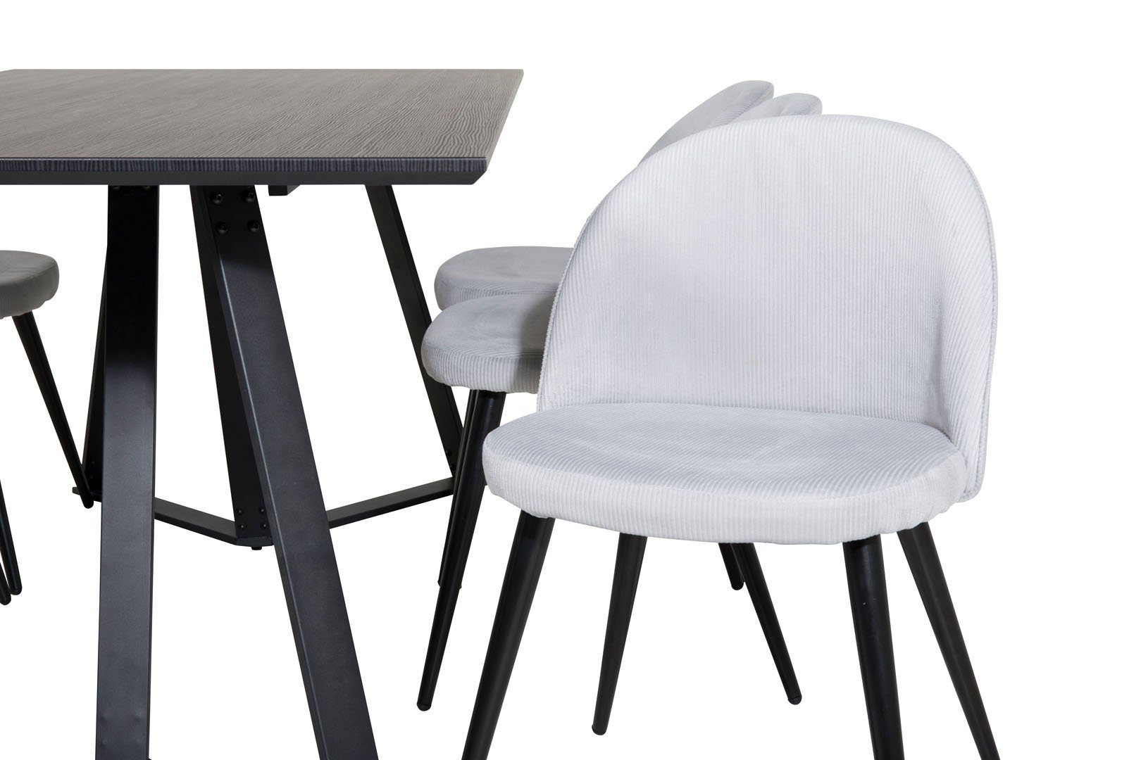 ebuy24 Essgruppe MarinaBLBL Essgruppe Esstisch schwarz und 6 Velvet, (7-tlg)
