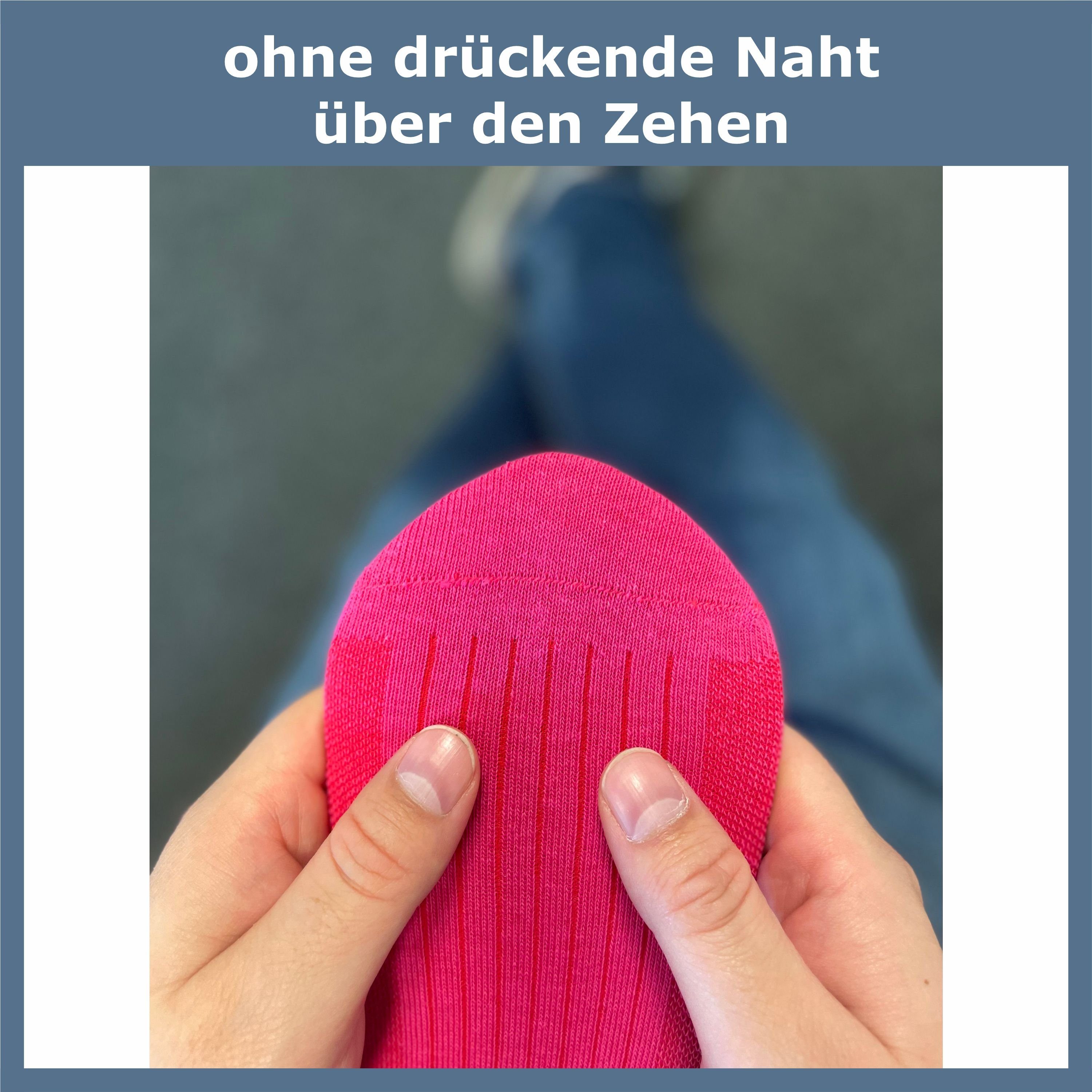 GAWILO Diabetikersocken für Damen ohne Gummibund & ohne Naht in weiß, schwarz & farbig (6 Paar) Breiter Piquet-Strick am Komfortbund, Venensocke aus weicher Baumwolle