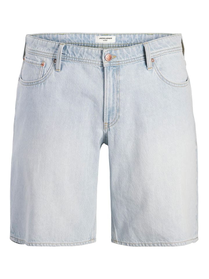 JACK & JONES PLUS Jeans-Shorts in Light Blue Denim günstig kaufen
