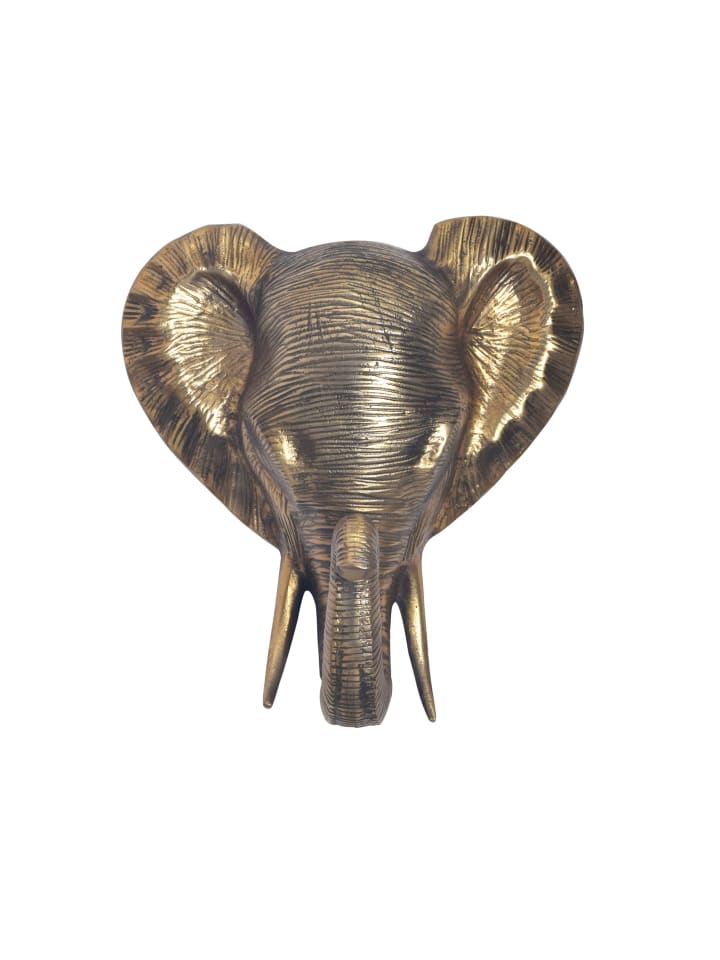KADIMA DESIGN Wanddeko Elefant Aluminium Afrika 41 cm Tierkopf, Design günstig kaufen onesize