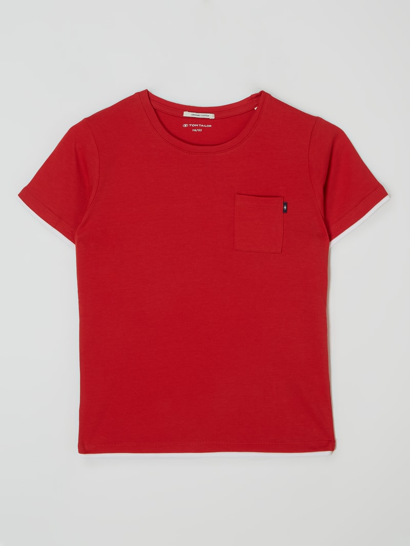 T-Shirt im 2-in-1-Look in rot