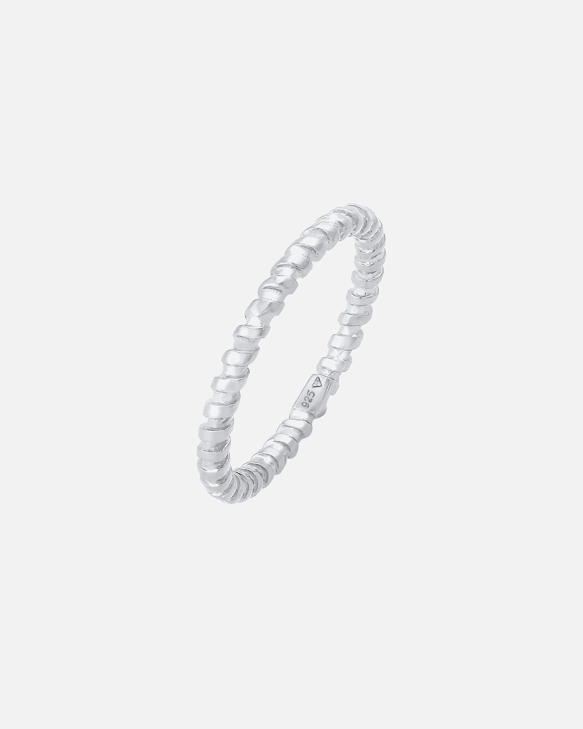 Anillo apilable Elli para mujer, anillo básico de tendencia retorcida para blogueras en plata de ley 925.