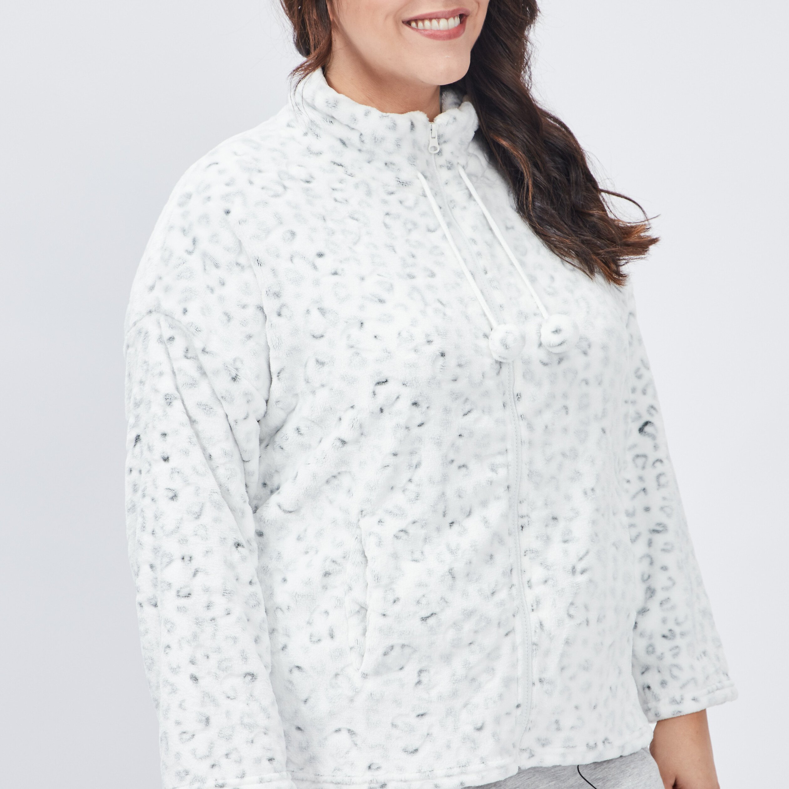 Veste de pyjama ecru femme grande taille | La Halle
