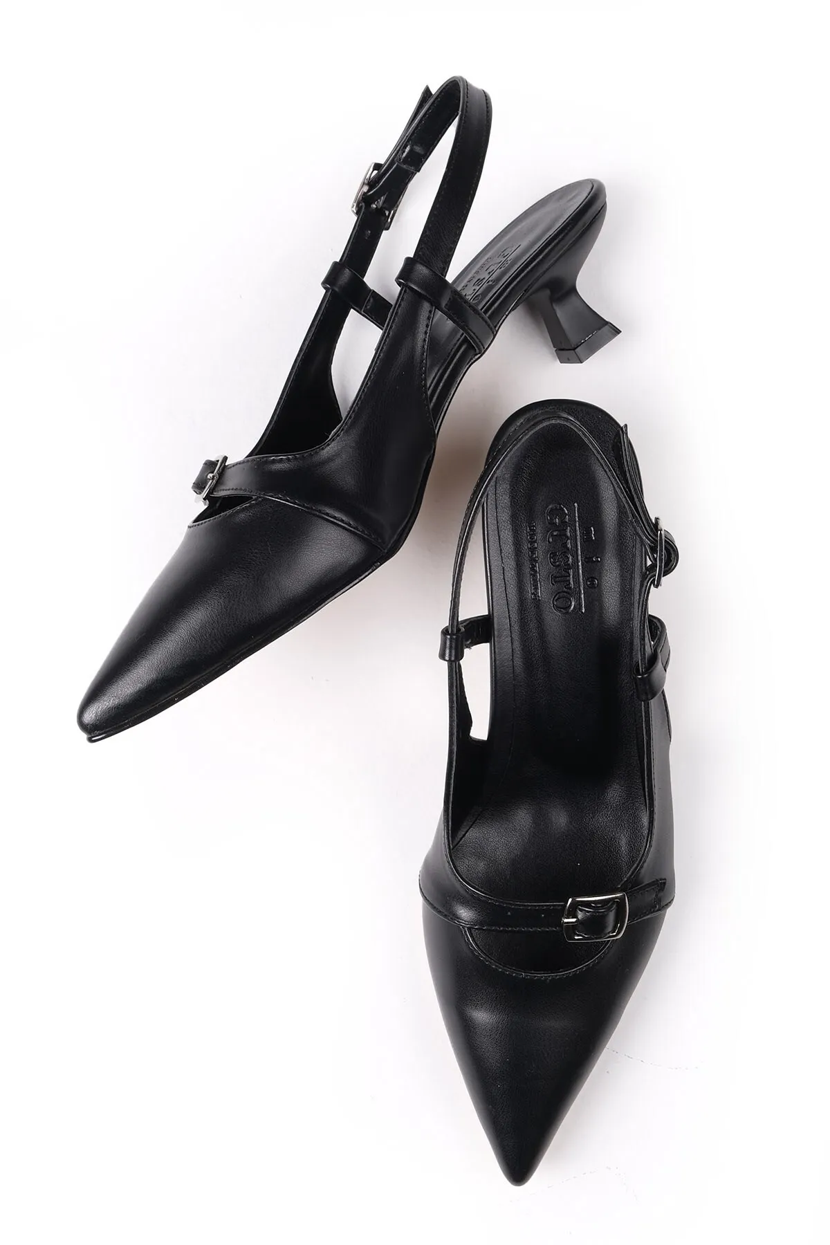 Mio Gusto  Kristin schwarze Damenschuhe mit niedrigem Absatz