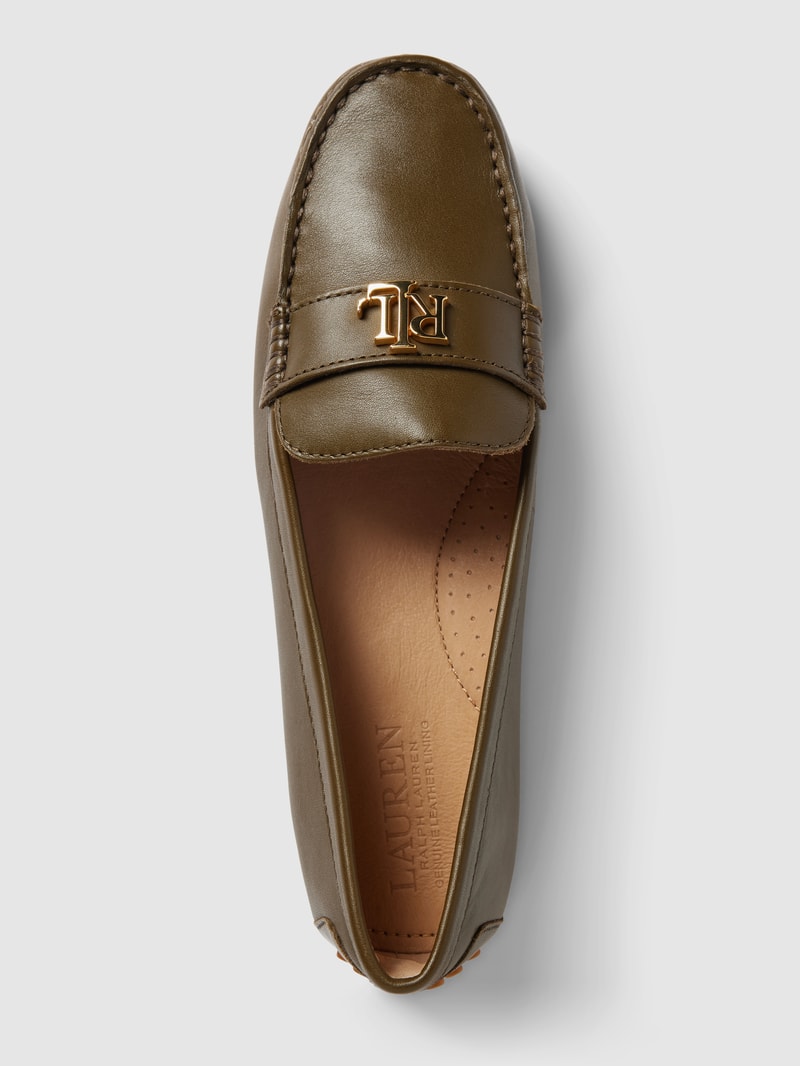 Penny-Loafer mit Label-Detail Modell 'BARNSBURY' in olivgrün