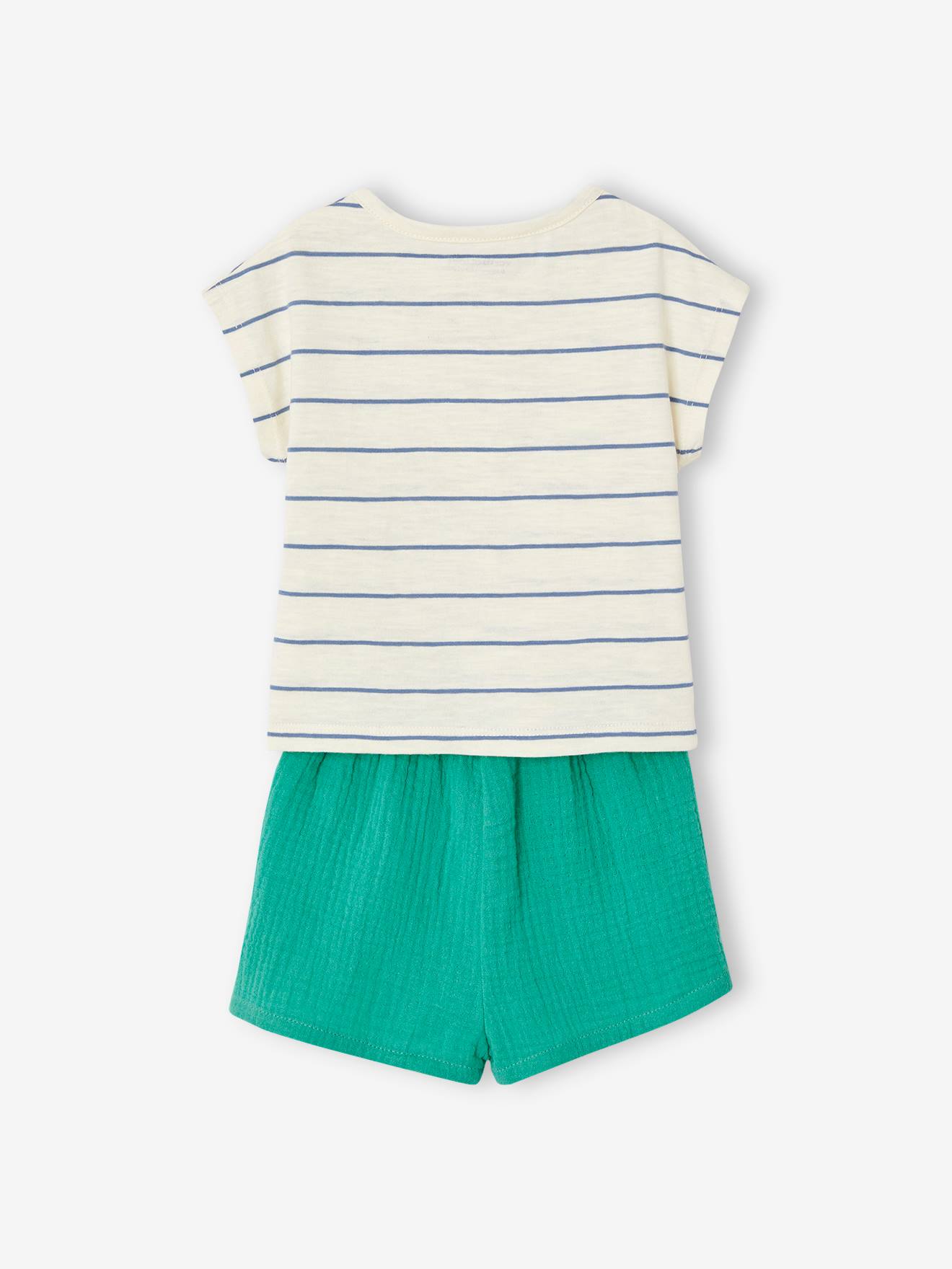 Vertbaudet Baby-Set: T-Shirt & Shorts - mokka