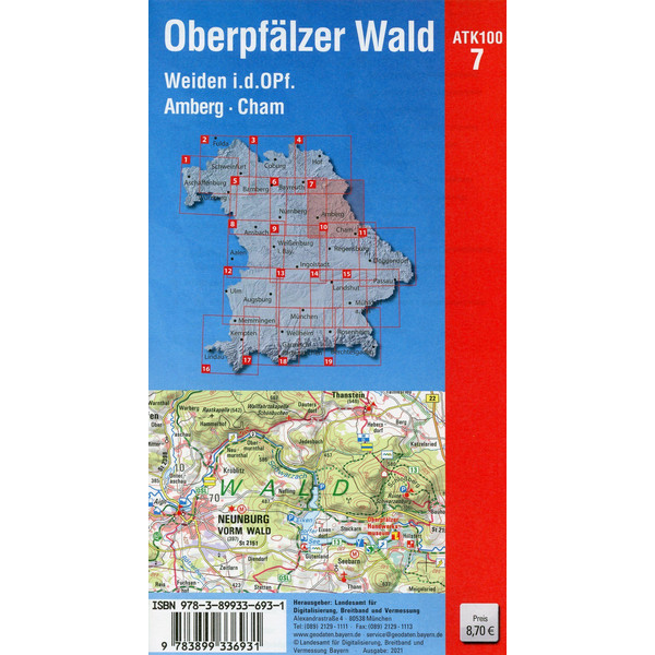 OBERPFÄLZER WALD 1 : 100 000 - Wanderkarte