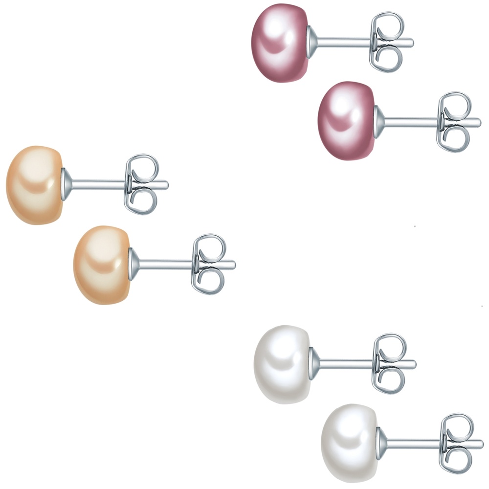 Valero Pearls Puce d'oreille en perle Perle de culture d'eau douce Perle de culture d'eau douce Boucles d'oreilles