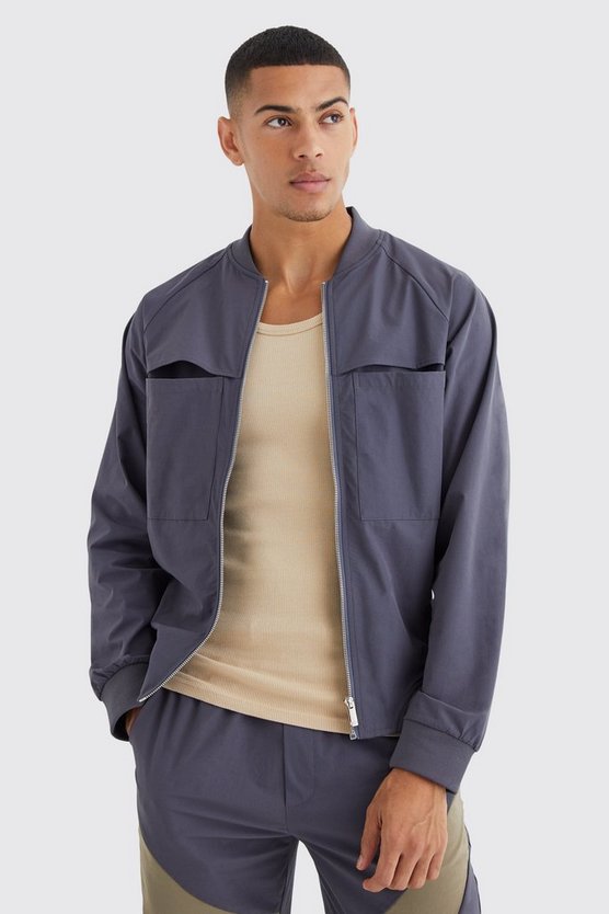 Langärmlige Stretch-Bomberjacke