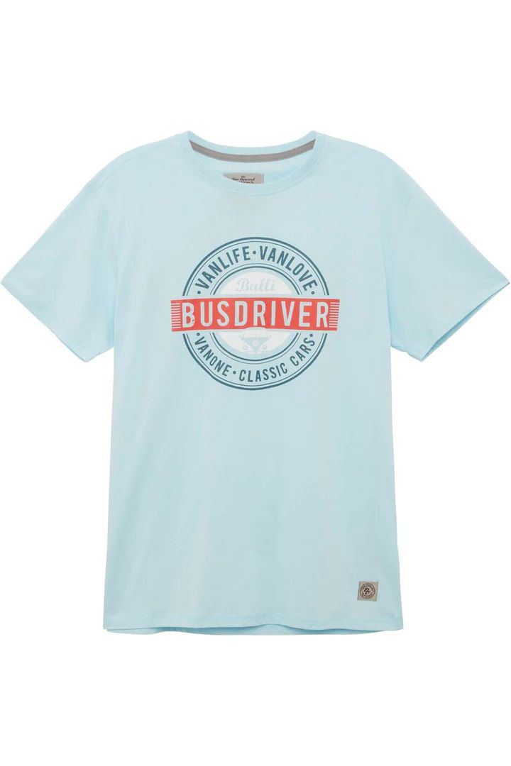 Van One Busdriver Spun Sugar/Blue White Red Herren T-Shirt