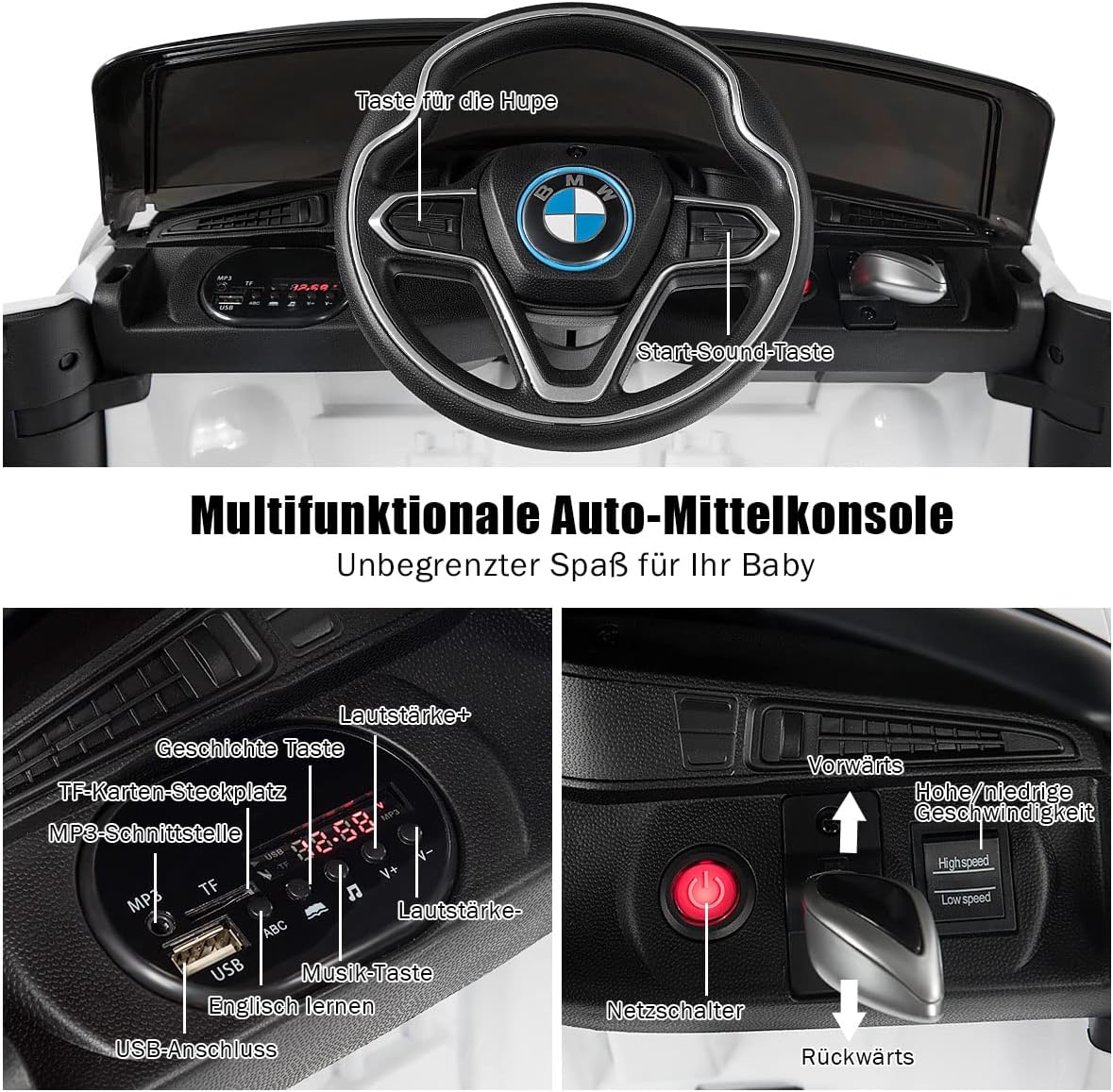 Costway 12V BMW Kinderauto mit 2,4G-Fernbedienung