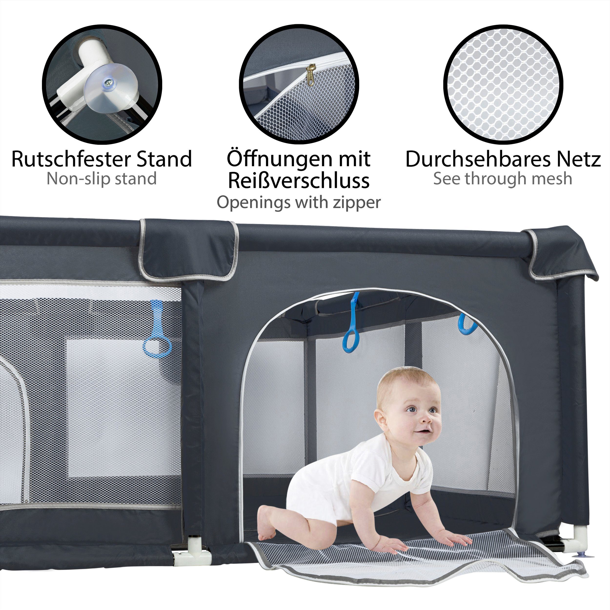 ONVAYA Laufgitter Laufgitter, Laufstall für Babys, Schutzgitter für Kinder