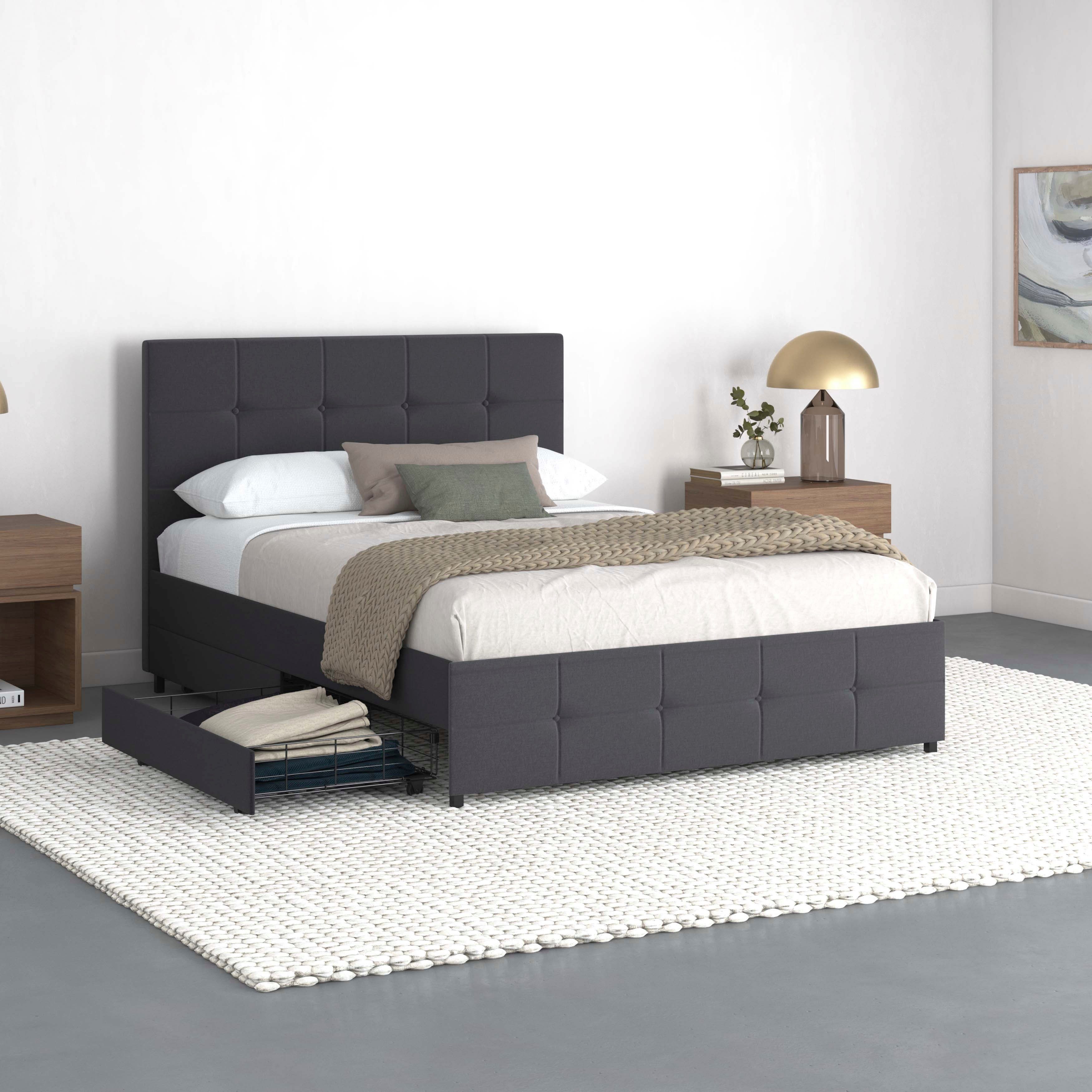 Timbers Stauraumbett Hardwick (1-tlg), mit Knopfheftung, 4 Schubkästen, Liegefläche 140x200 oder 180x200 cm