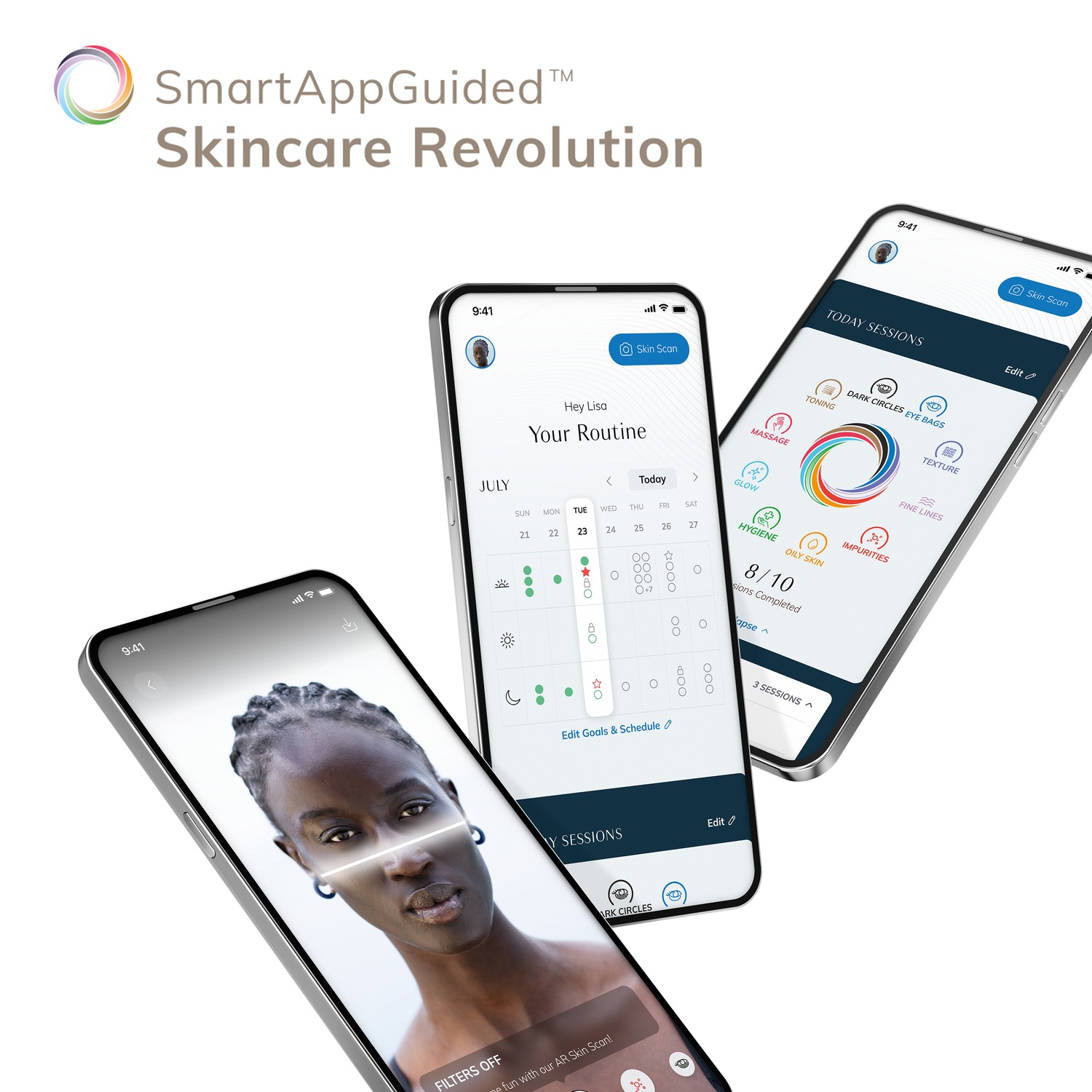 Geske Smart App Guided Mascarilla Sónica Cálido Y Fresco 9 En 1 #rosa