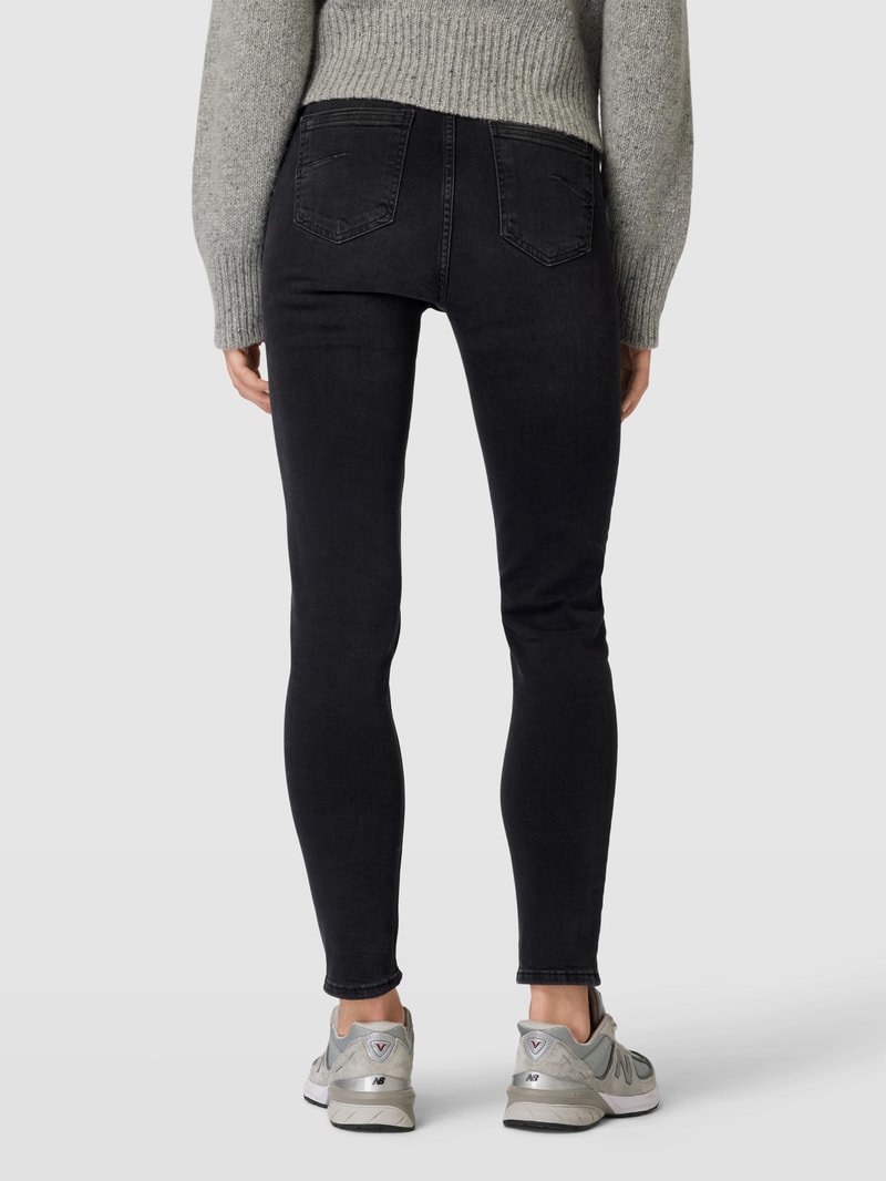 Skinny Fit Jeans mit Knopfverschluss in dunkelgrau