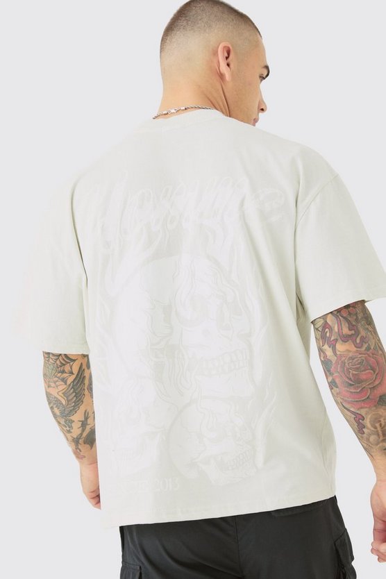 Kastiges Oversize T-Shirt mit Homme Print