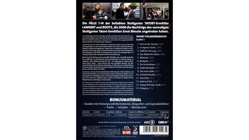 Tatort - Team Stuttgart (Lannert & Bootz / Richy Müller und Felix Klare) - Staffel 1 (Folge 1-14)  [7 DVDs]