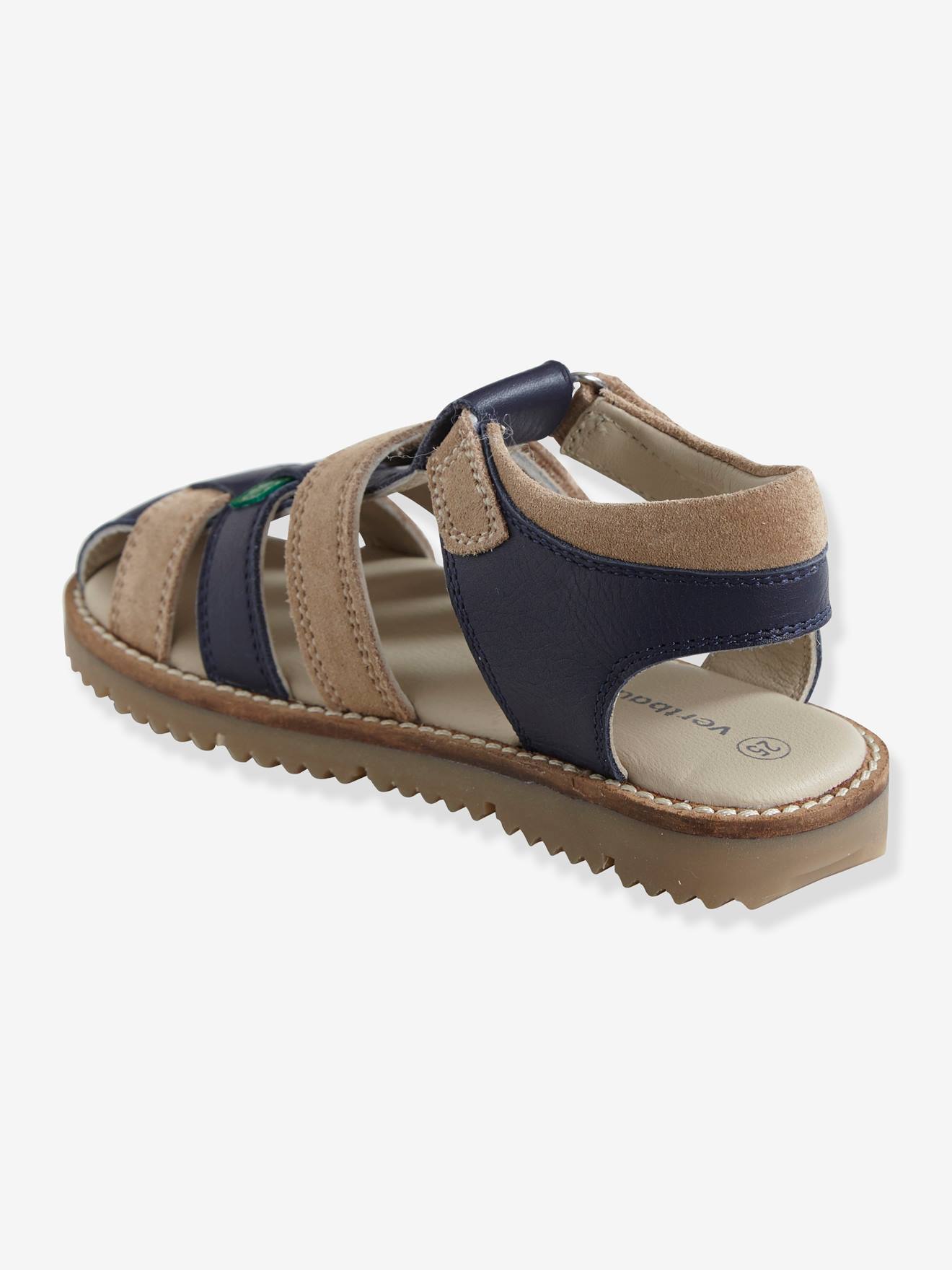 Vertbaudet Jungen Sandalen, Klettverschluss - schwarz