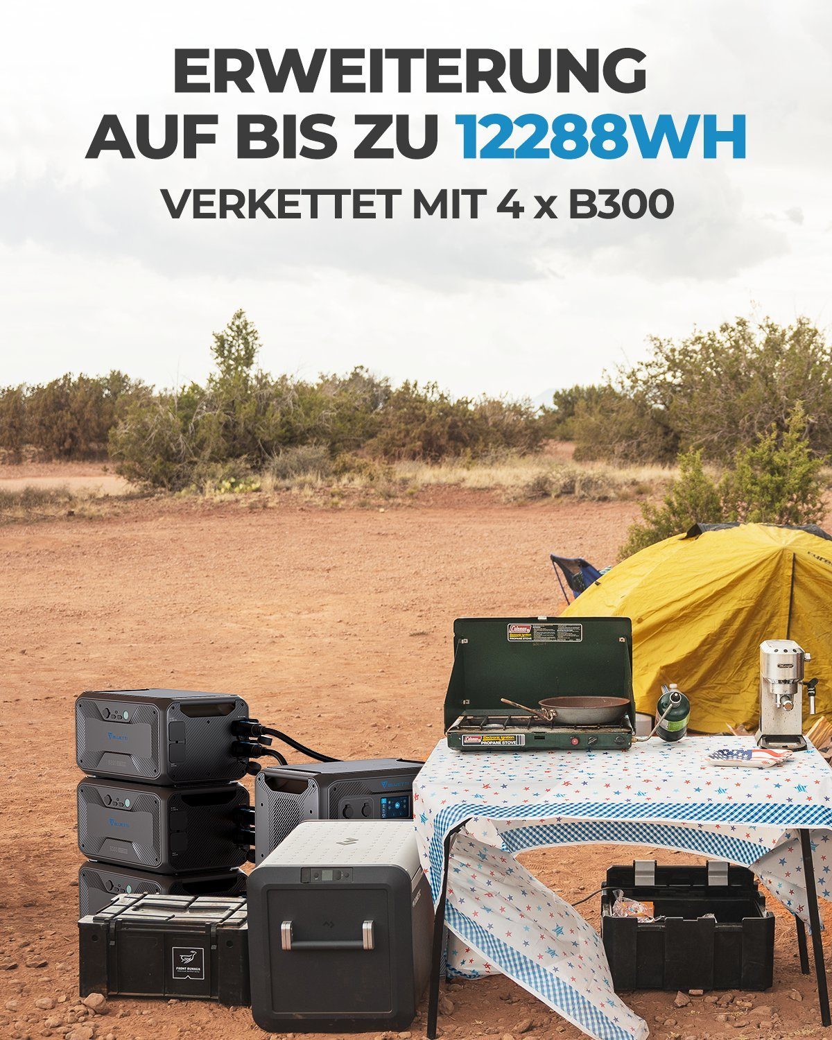 BLUETTI Stromerzeuger AC300+B300, (1-tlg), 3072 Wh LiFePO4 Batterie-Backup