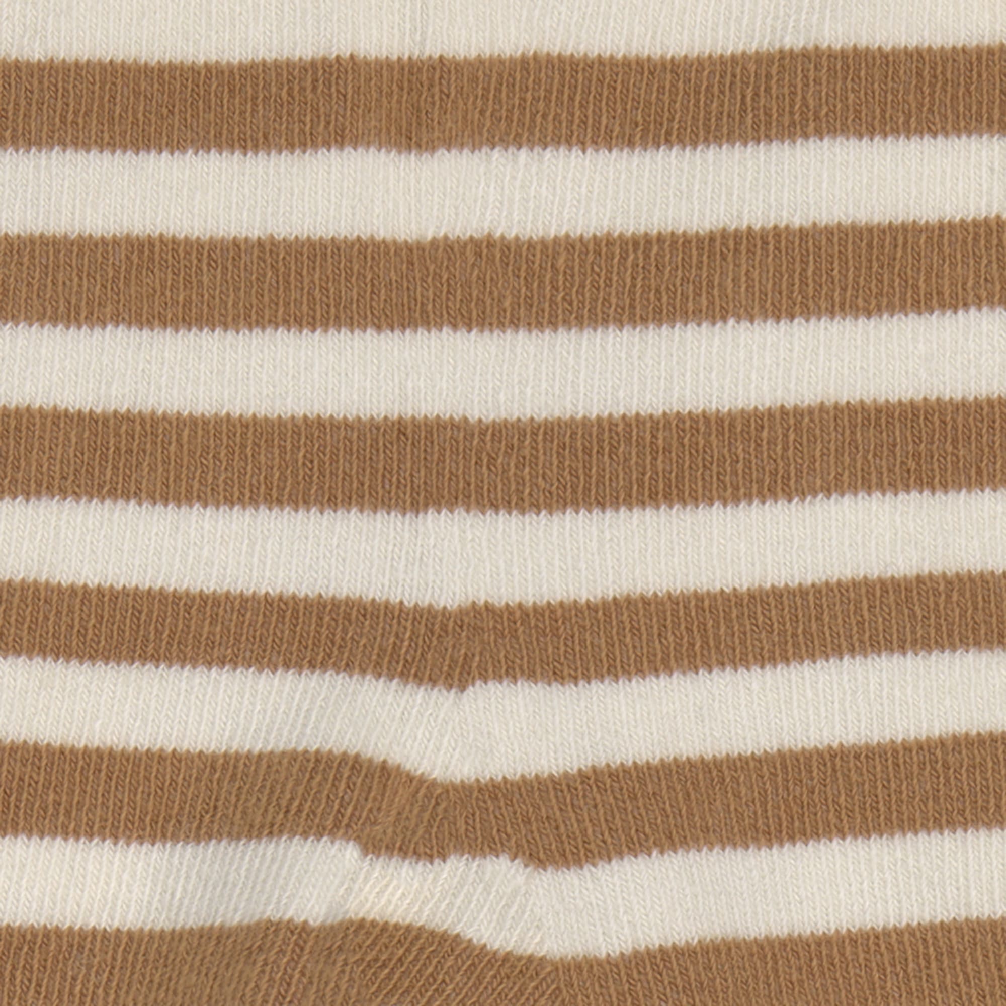 Strumpfhose GOTS - Tights, Streifen Karamell Weiß
