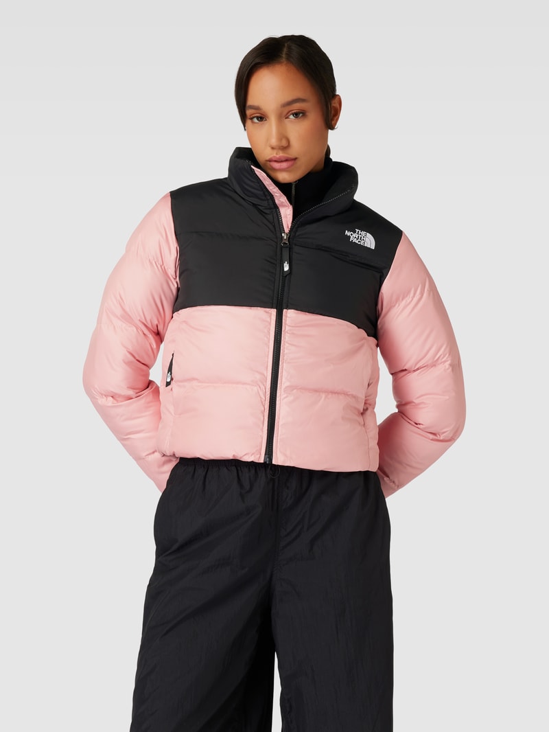 Cropped Steppjacke mit Stehkragen Modell 'Saikuru' in rosa