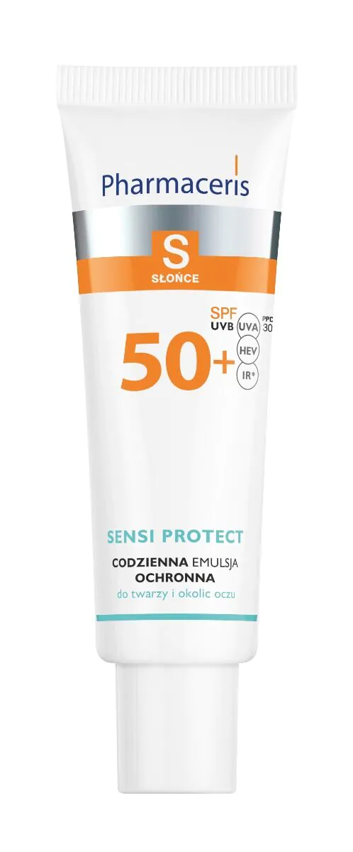 Pharmaceris S Sensi Protect Daglig Beskyttende Emulsion til Ansigt og Øjenområde SPF50+